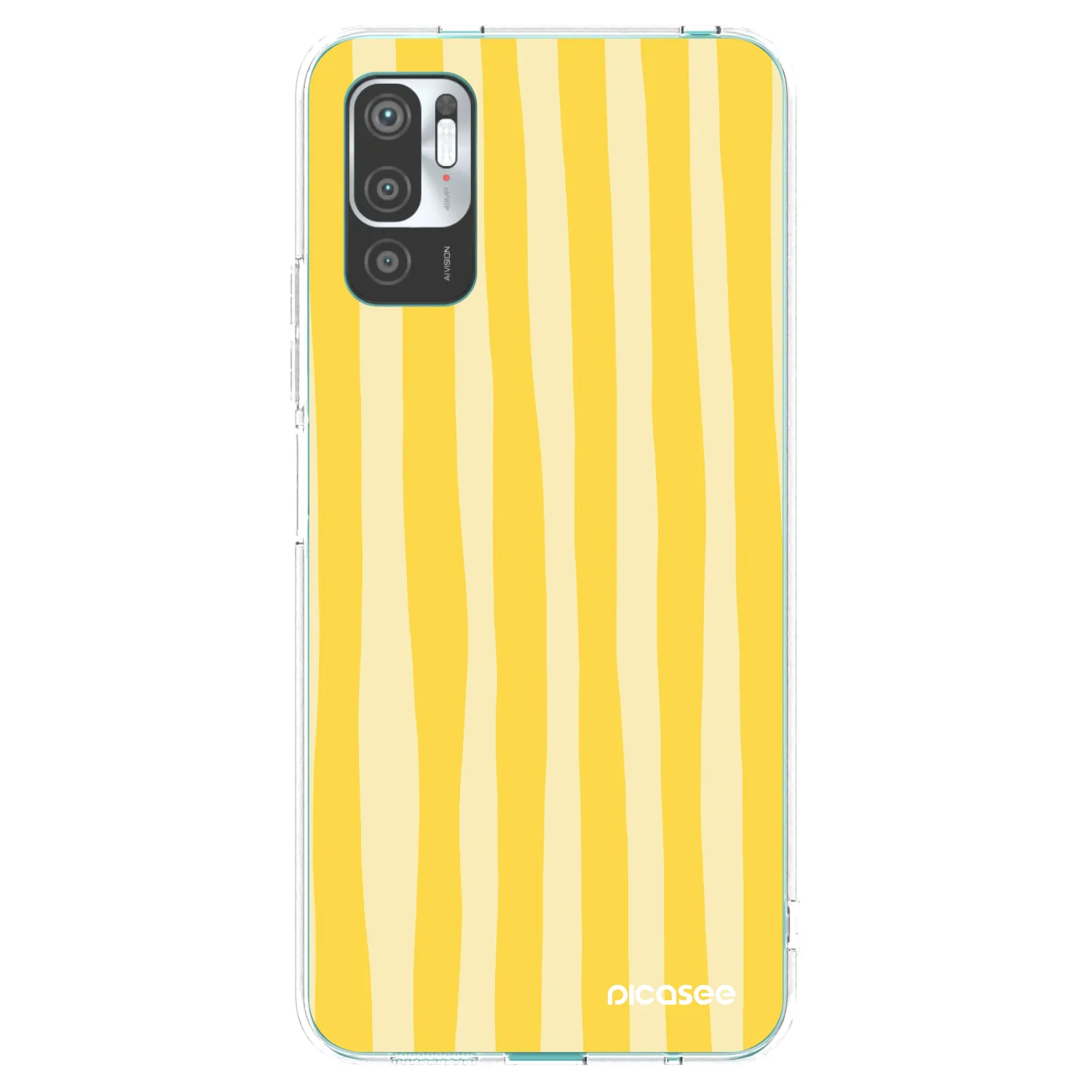 Picasee silikonski prozorni ovitek za Xiaomi Redmi Note 10 5G - Lines lemon