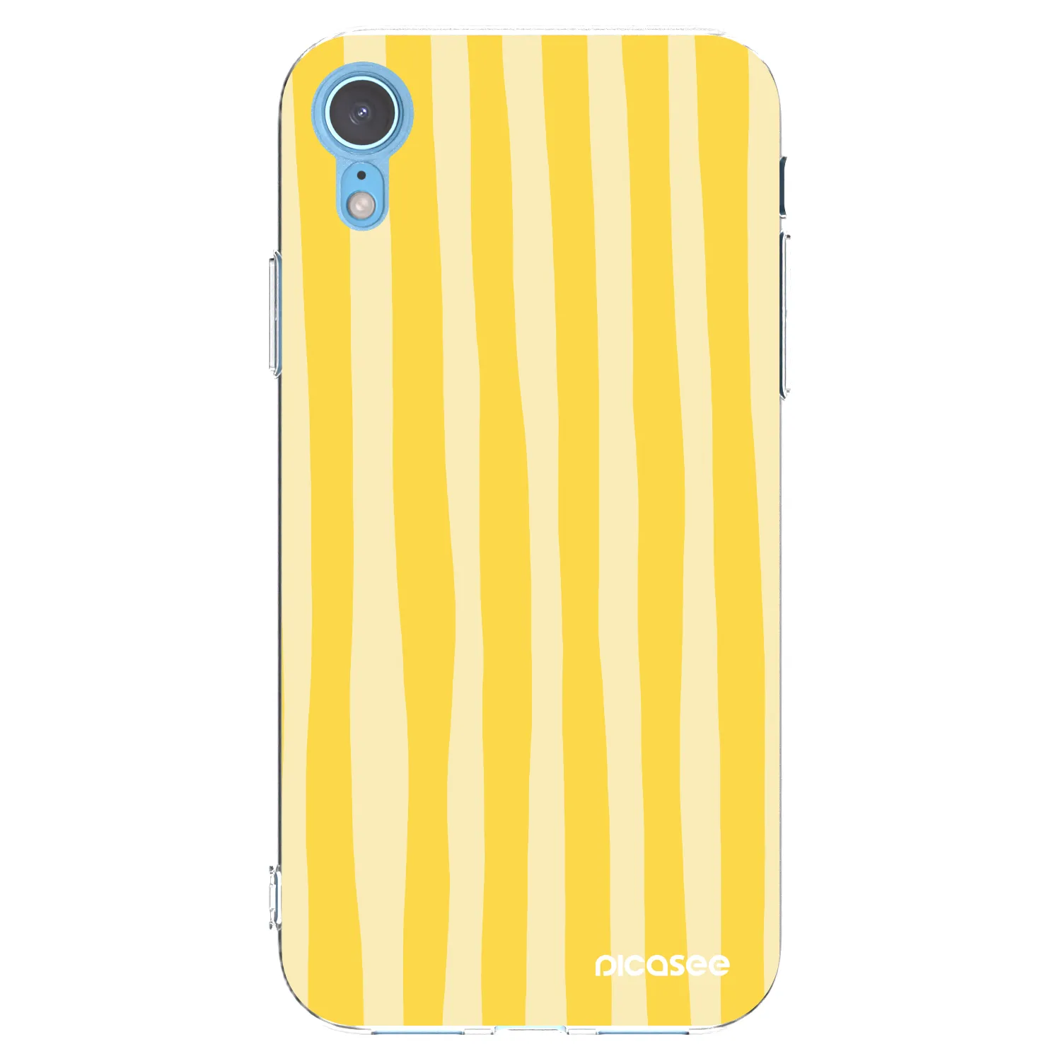 Picasee silikonski prozorni ovitek za Apple iPhone XR - Lines lemon