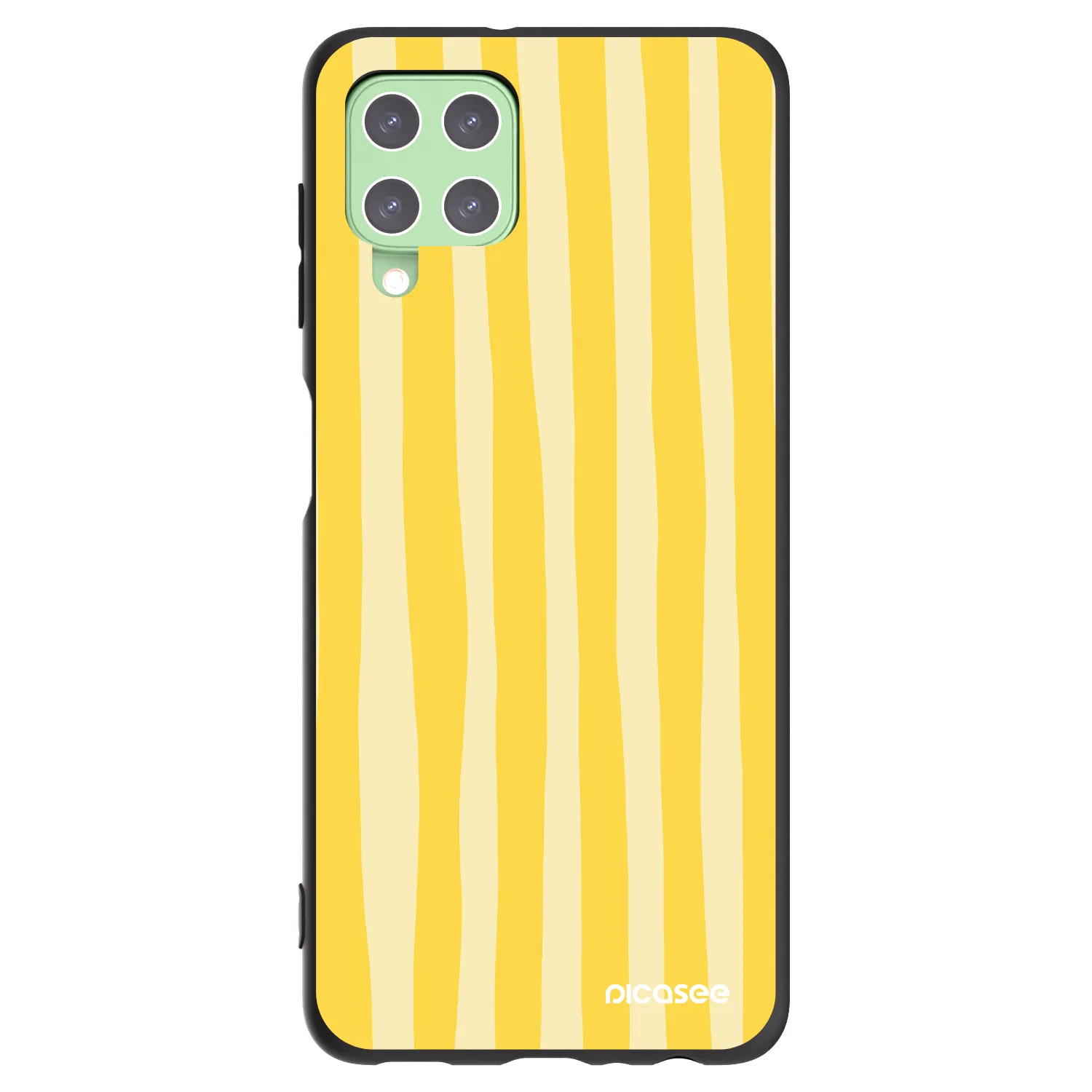 Picasee silikonski črni ovitek za Samsung Galaxy A22 A225F 4G - Lines lemon