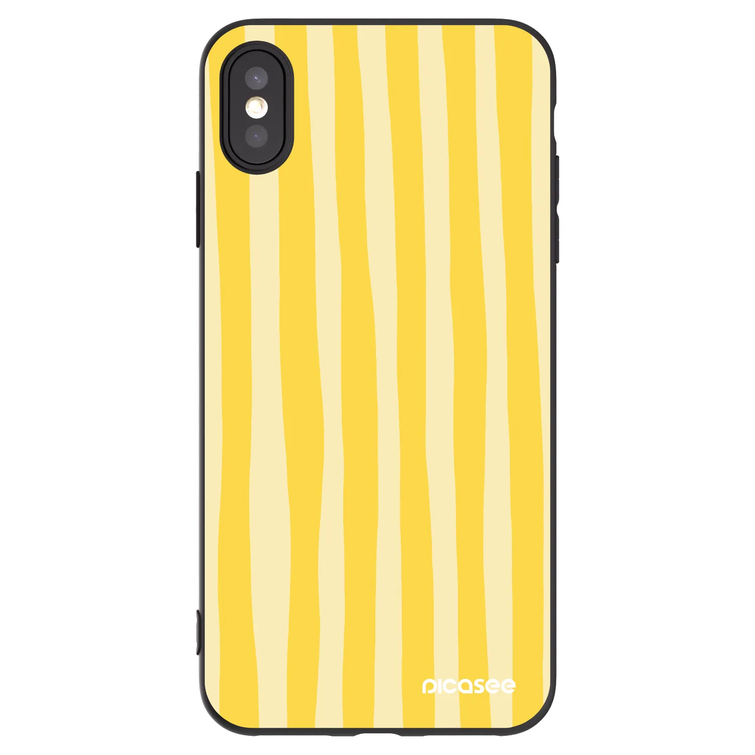 Picasee silikonski črni ovitek za Apple iPhone XS Max - Lines lemon