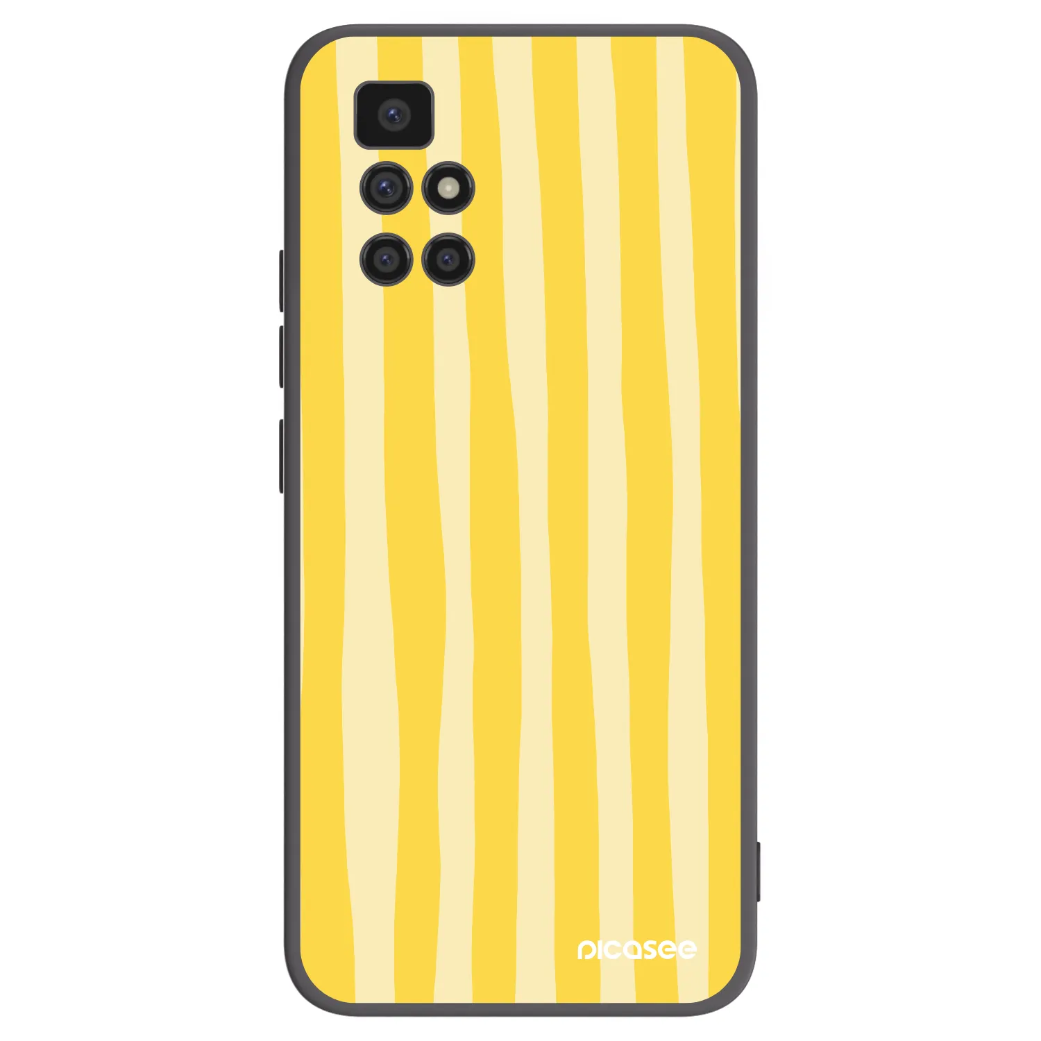Picasee silikonski črni ovitek za Xiaomi Redmi 10 - Lines lemon