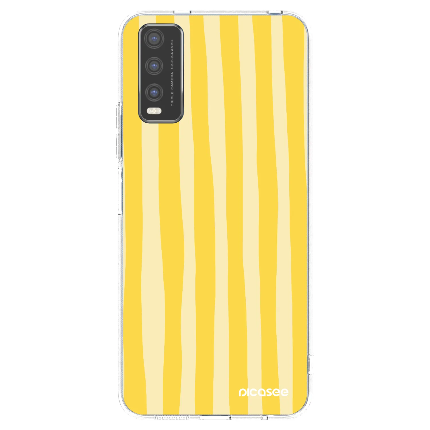 Picasee silikonski prozorni ovitek za Vivo Y20s - Lines lemon