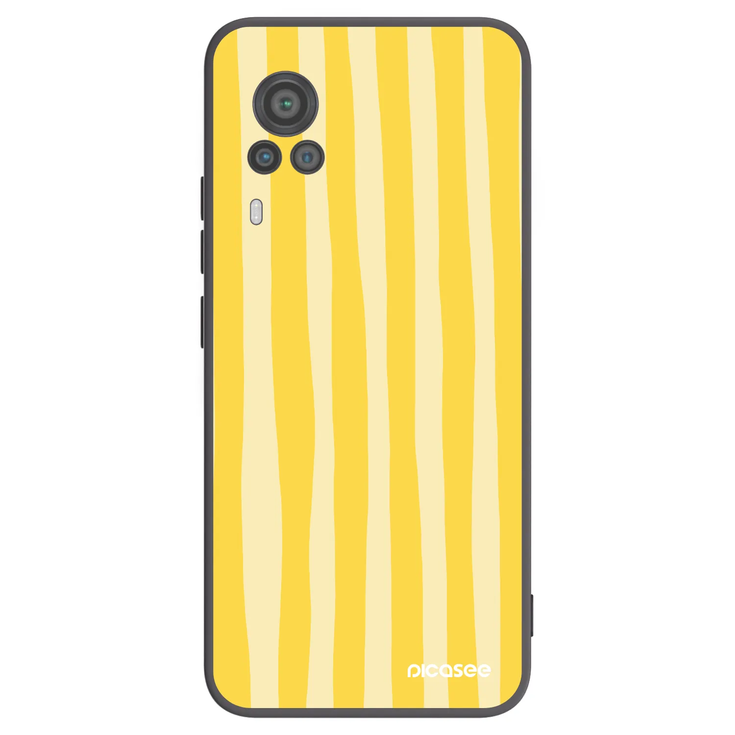 Picasee silikonski črni ovitek za Vivo X60 Pro 5G - Lines lemon