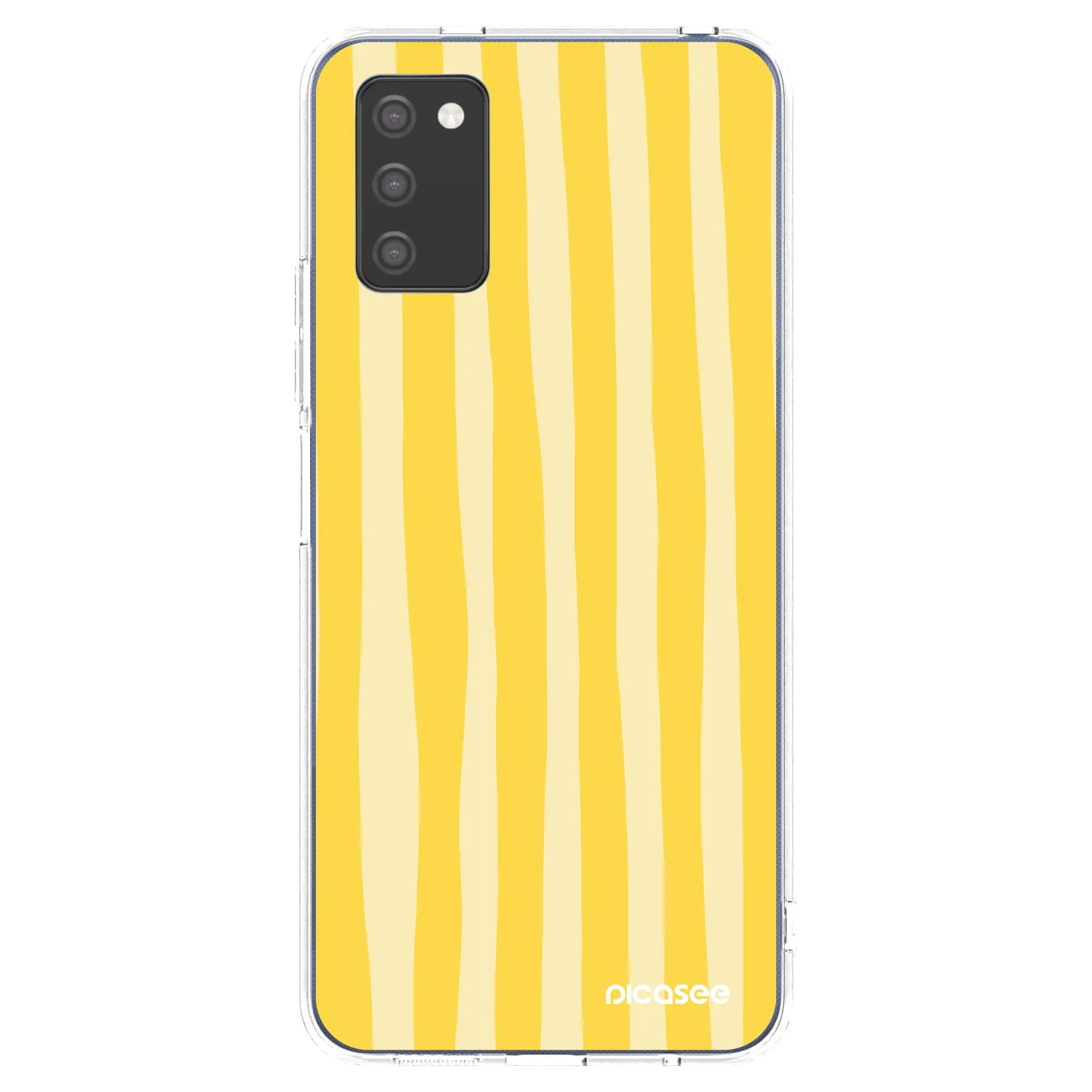 Picasee silikonski prozorni ovitek za Samsung Galaxy A03s A037G - Lines lemon