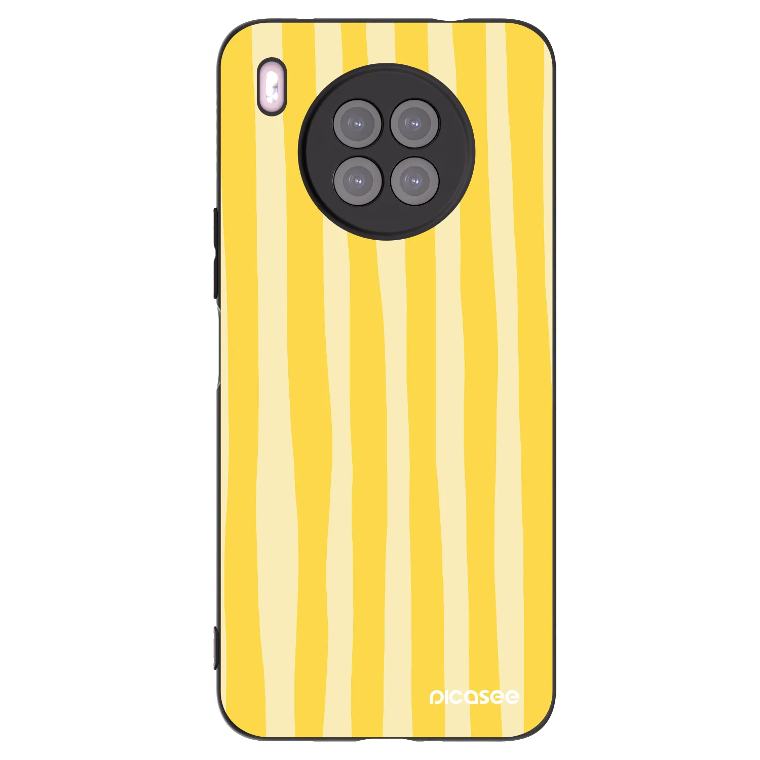 Picasee silikonski črni ovitek za Huawei Nova 8i - Lines lemon