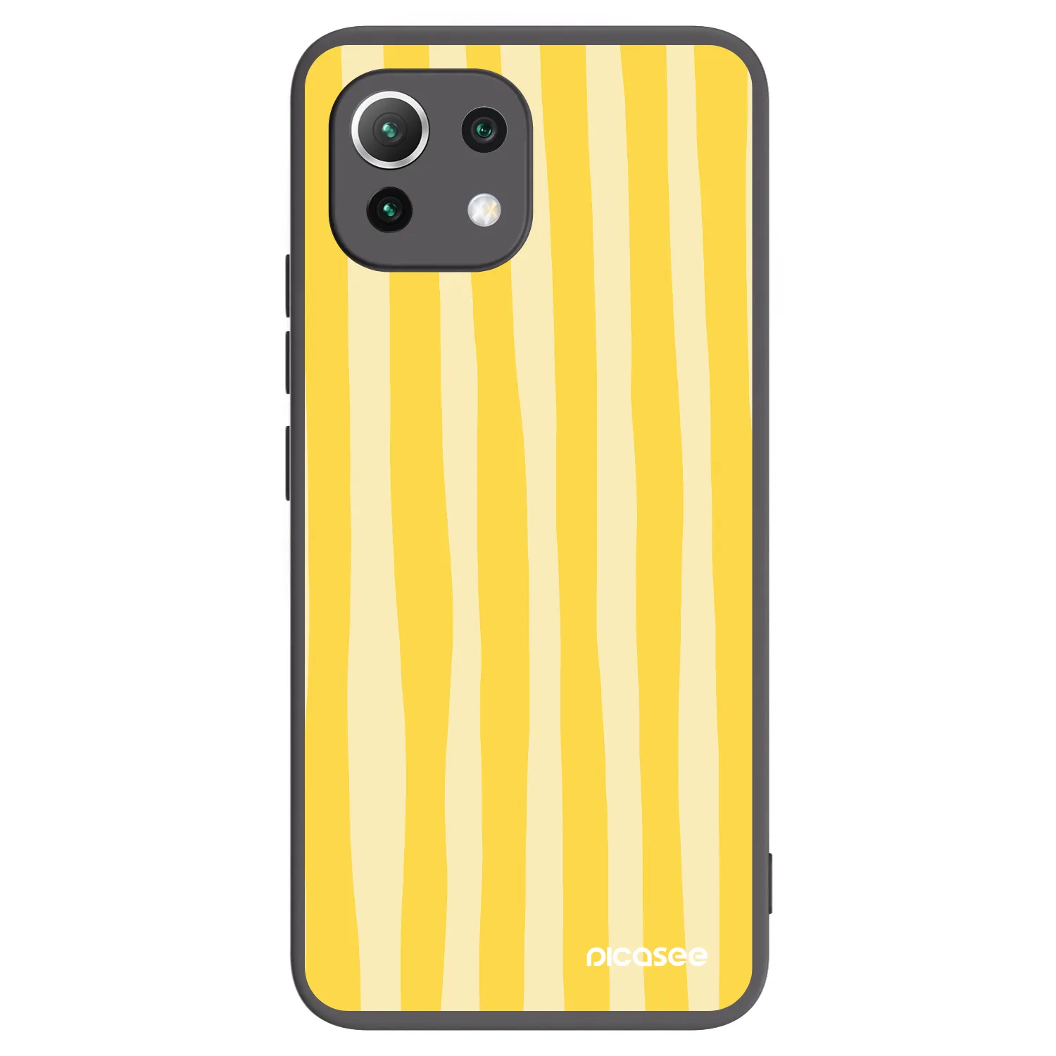 Picasee silikonski črni ovitek za Xiaomi 11 Lite 5G NE - Lines lemon