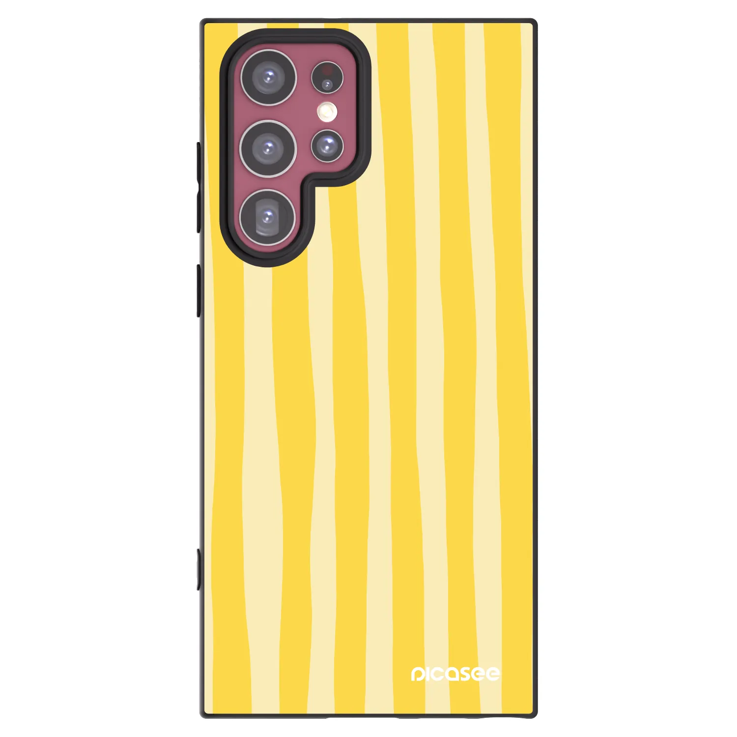 Picasee silikonski črni ovitek za Samsung Galaxy S22 Ultra 5G - Lines lemon