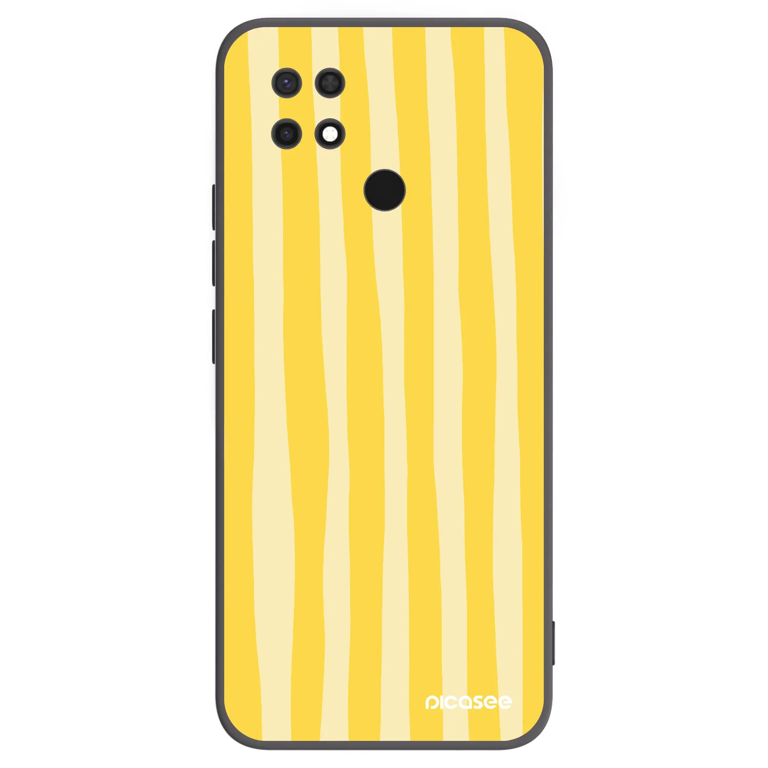 Picasee silikonski črni ovitek za Xiaomi Redmi 10C - Lines lemon