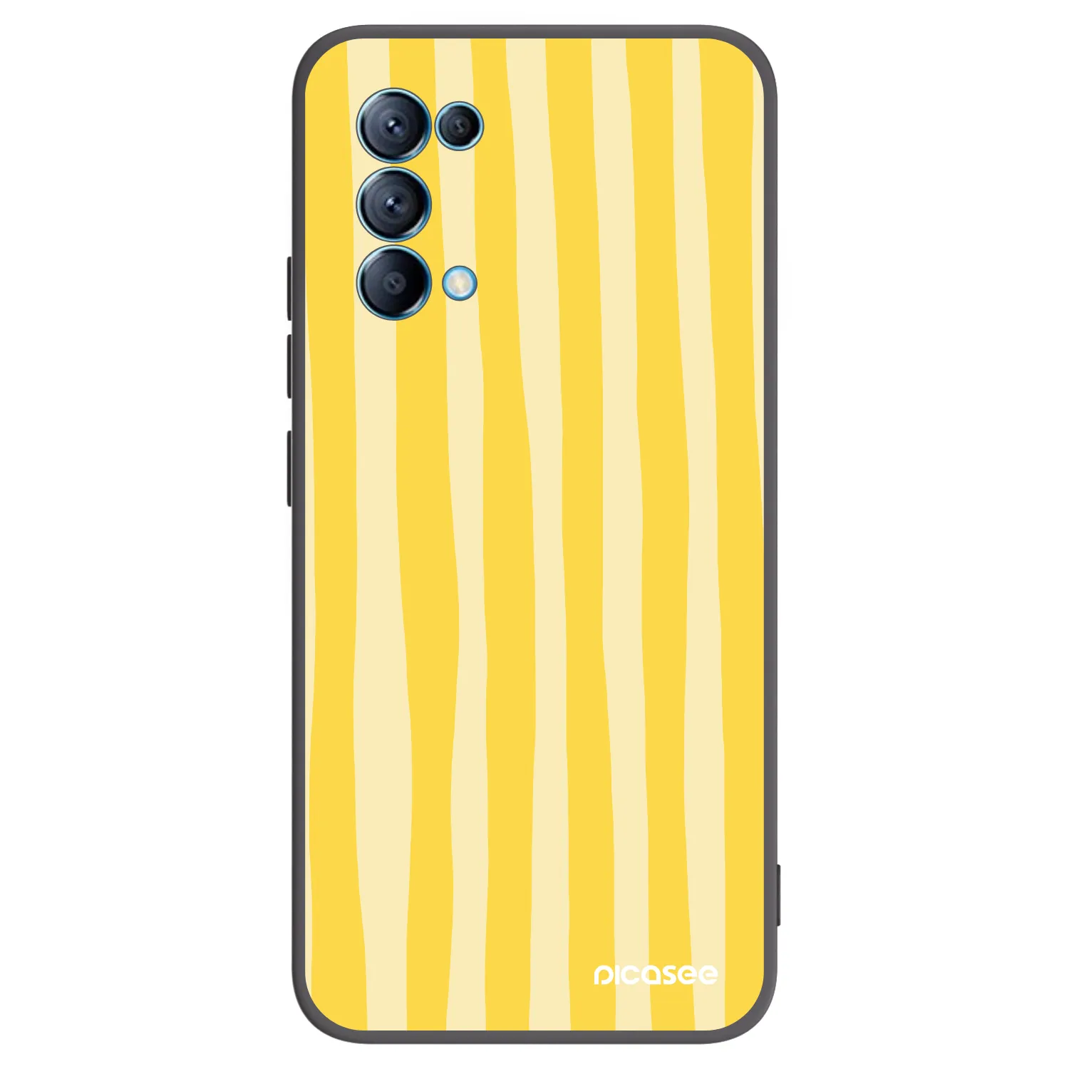 Picasee silikonski črni ovitek za OPPO A16s - Lines lemon