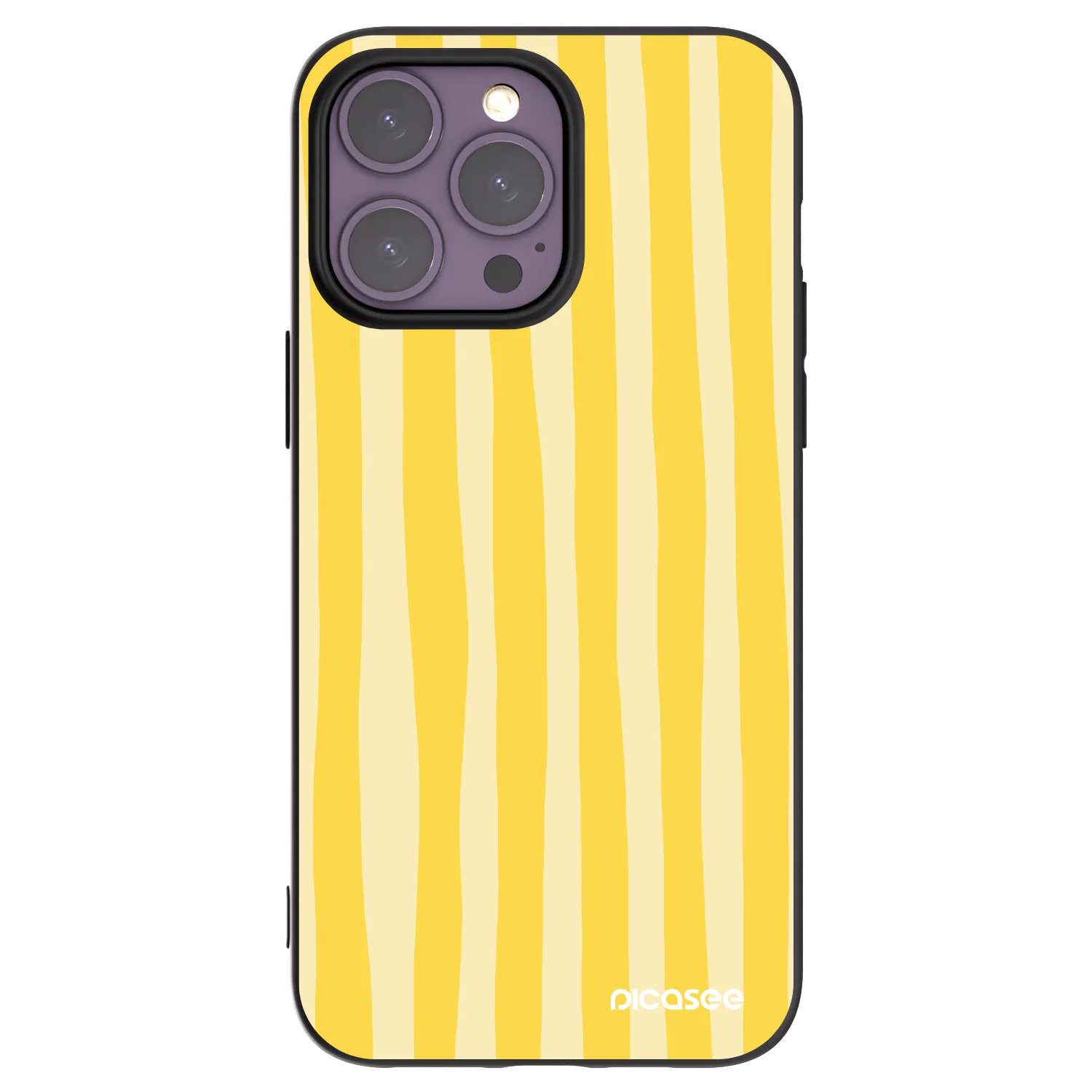 Picasee silikonski črni ovitek za Apple iPhone 14 Pro Max - Lines lemon