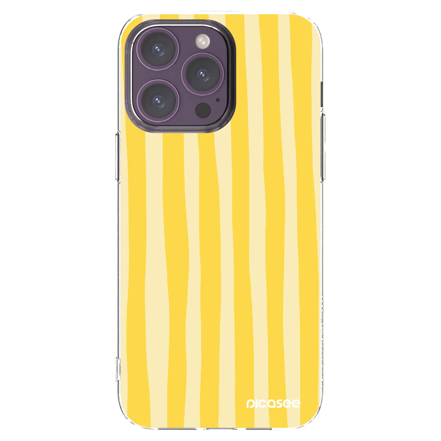 Picasee silikonski prozorni ovitek za Apple iPhone 14 Pro Max - Lines lemon