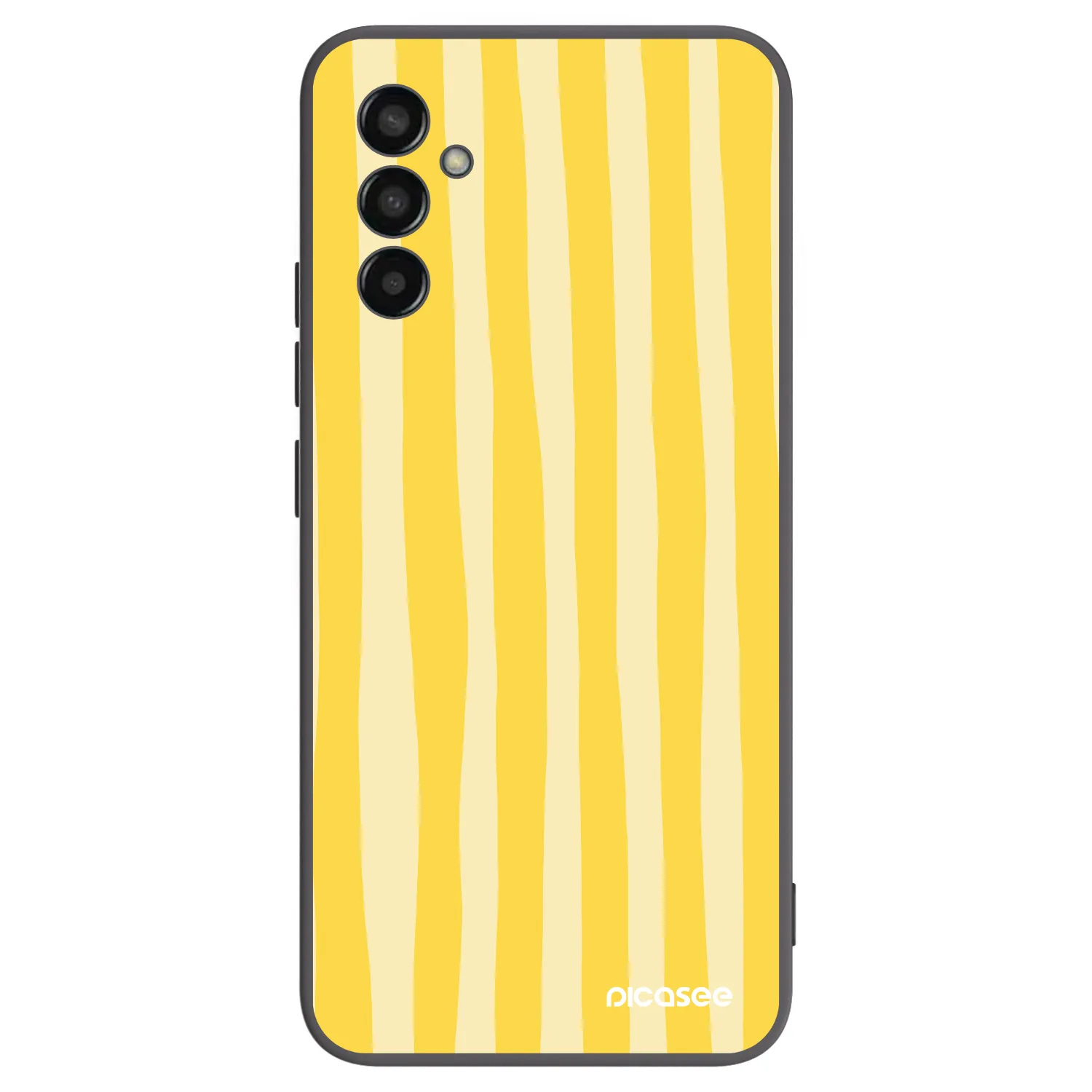 Picasee silikonski črni ovitek za Samsung Galaxy M13 M135F - Lines lemon