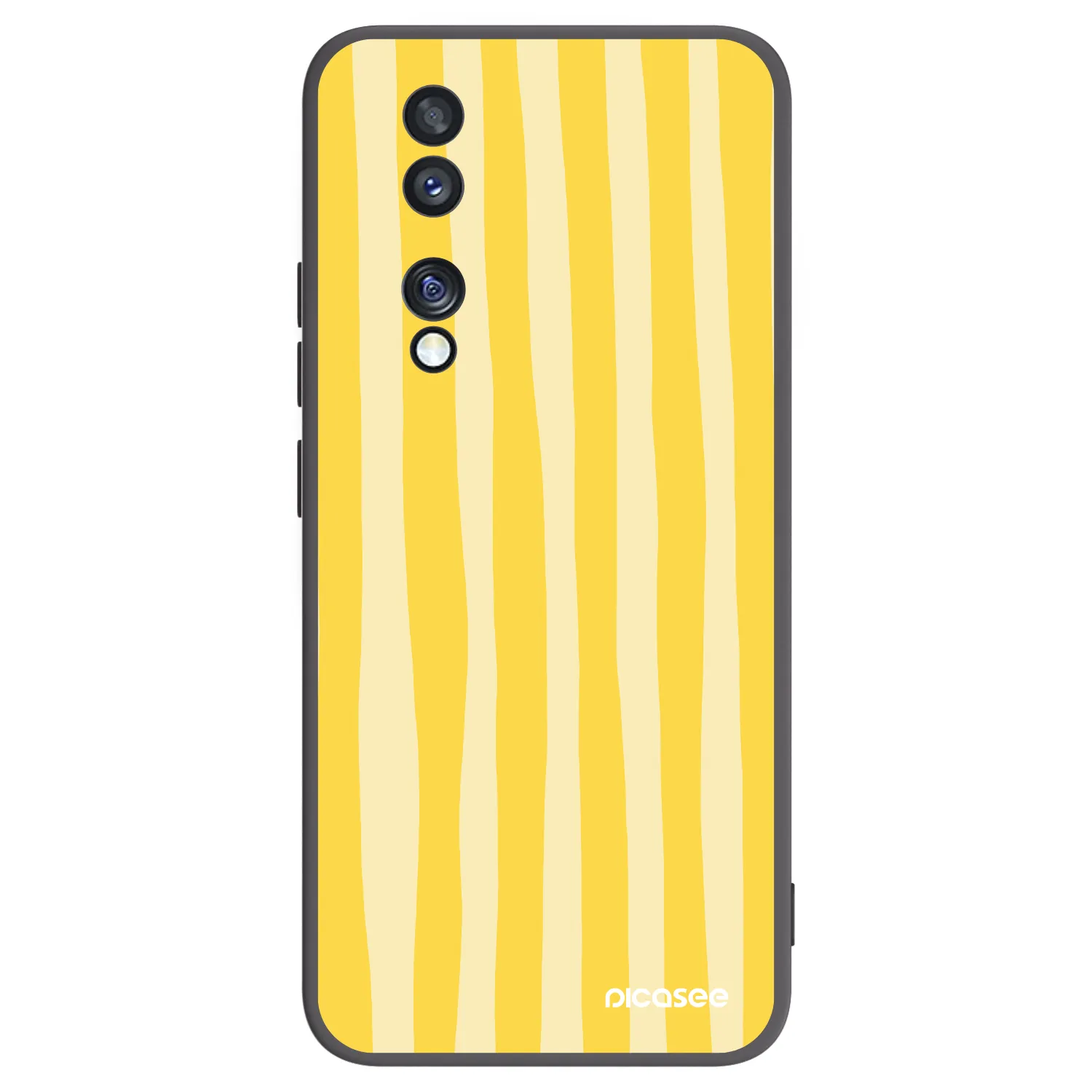 Picasee silikonski črni ovitek za Honor 70 - Lines lemon
