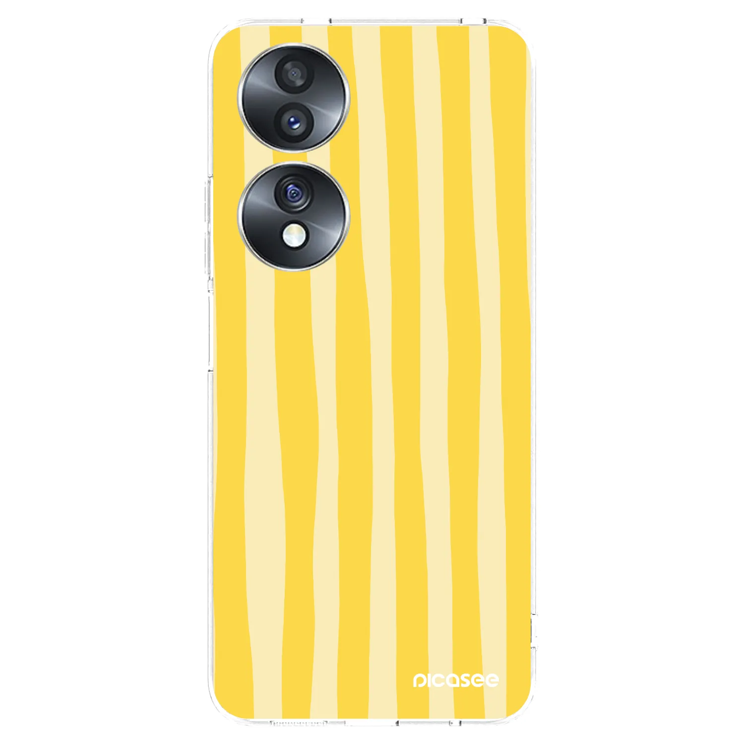 Picasee silikonski prozorni ovitek za Honor 70 - Lines lemon