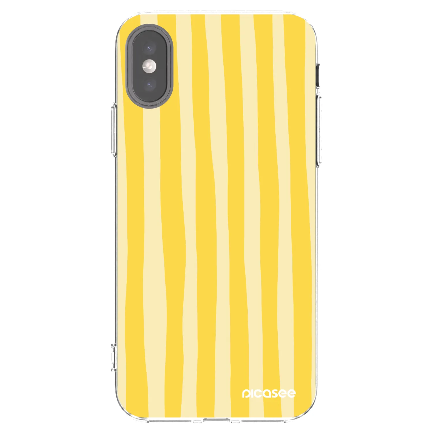 Picasee silikonski prozorni ovitek za Apple iPhone X/XS - Lines lemon