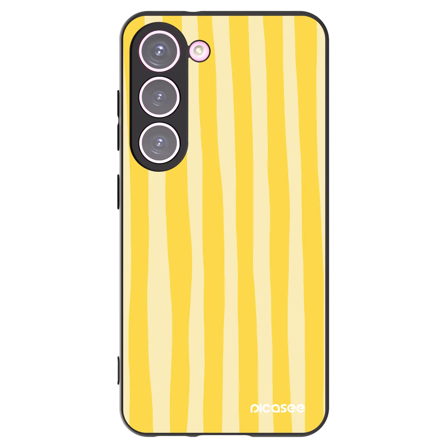 Picasee silikonski črni ovitek za Samsung Galaxy S23 5G - Lines lemon