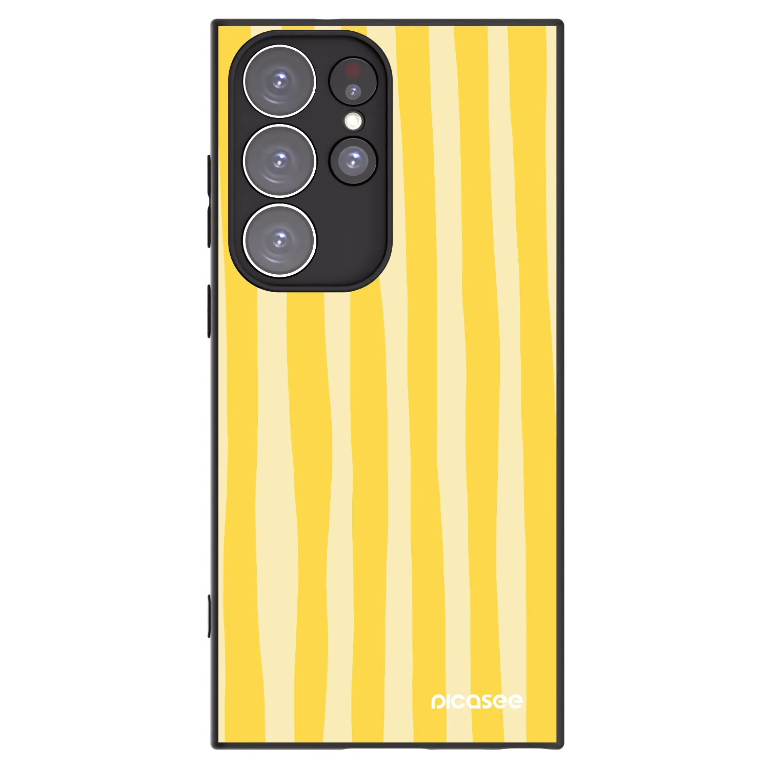 Picasee silikonski črni ovitek za Samsung Galaxy S23 Ultra 5G - Lines lemon