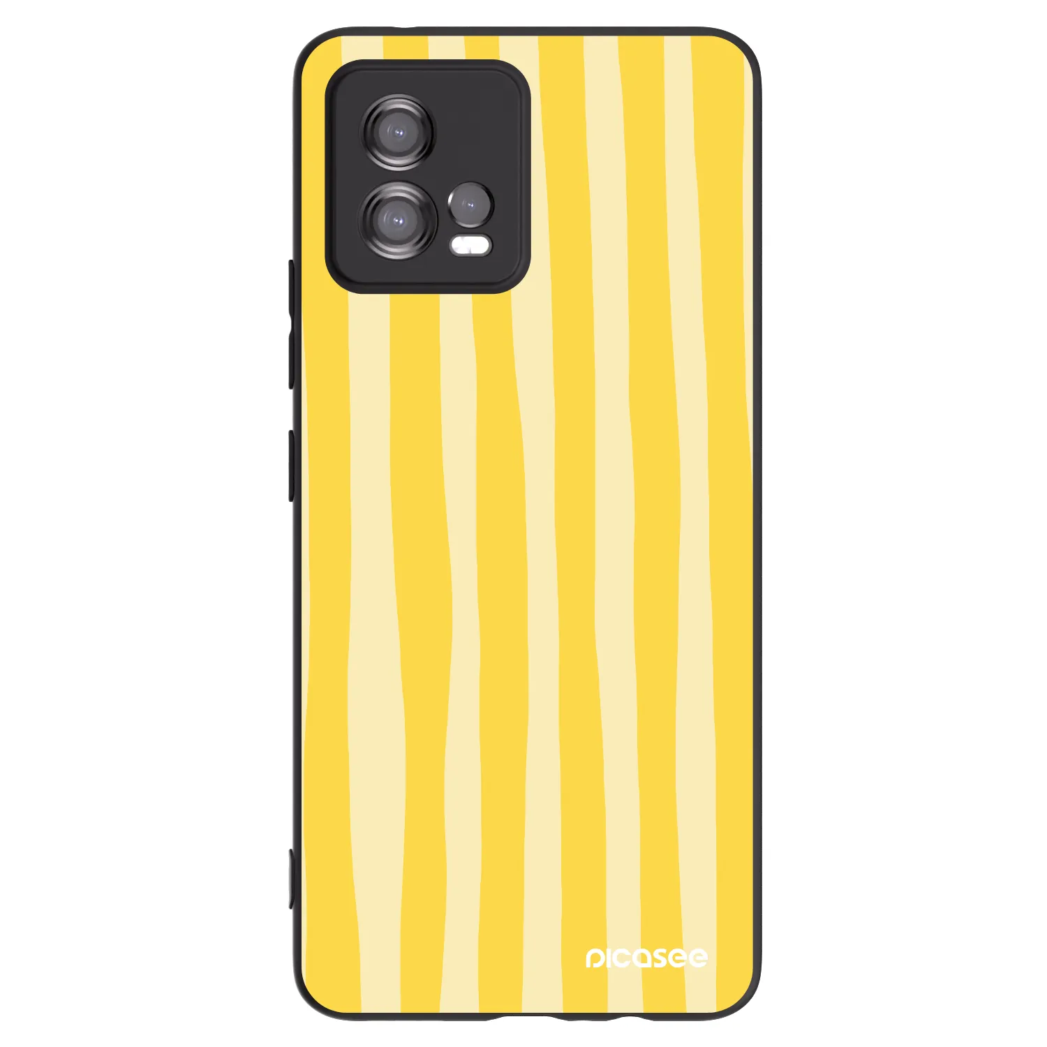 Picasee silikonski črni ovitek za Motorola Moto G72 - Lines lemon