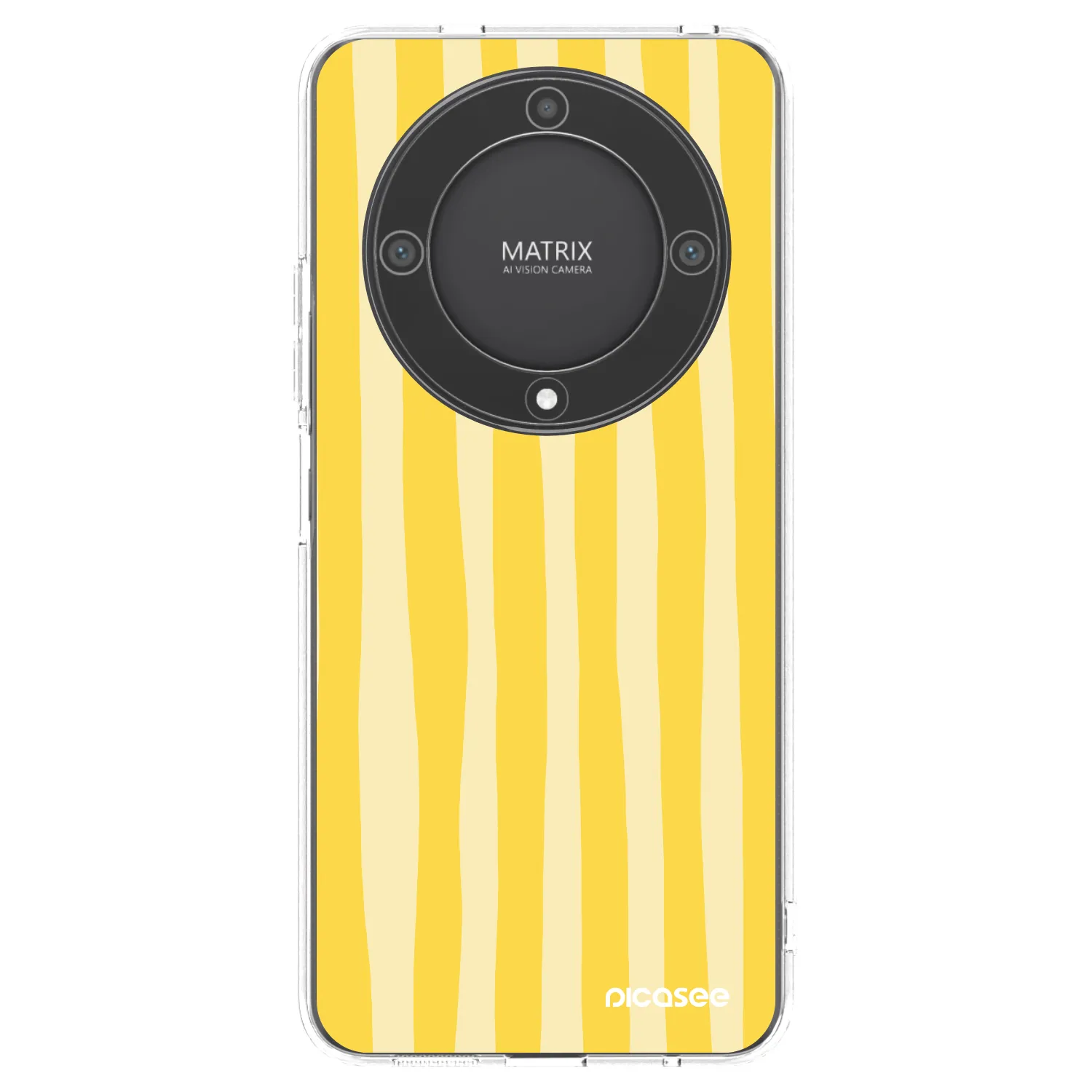 Picasee silikonski prozorni ovitek za Honor Magic5 Lite 5G - Lines lemon