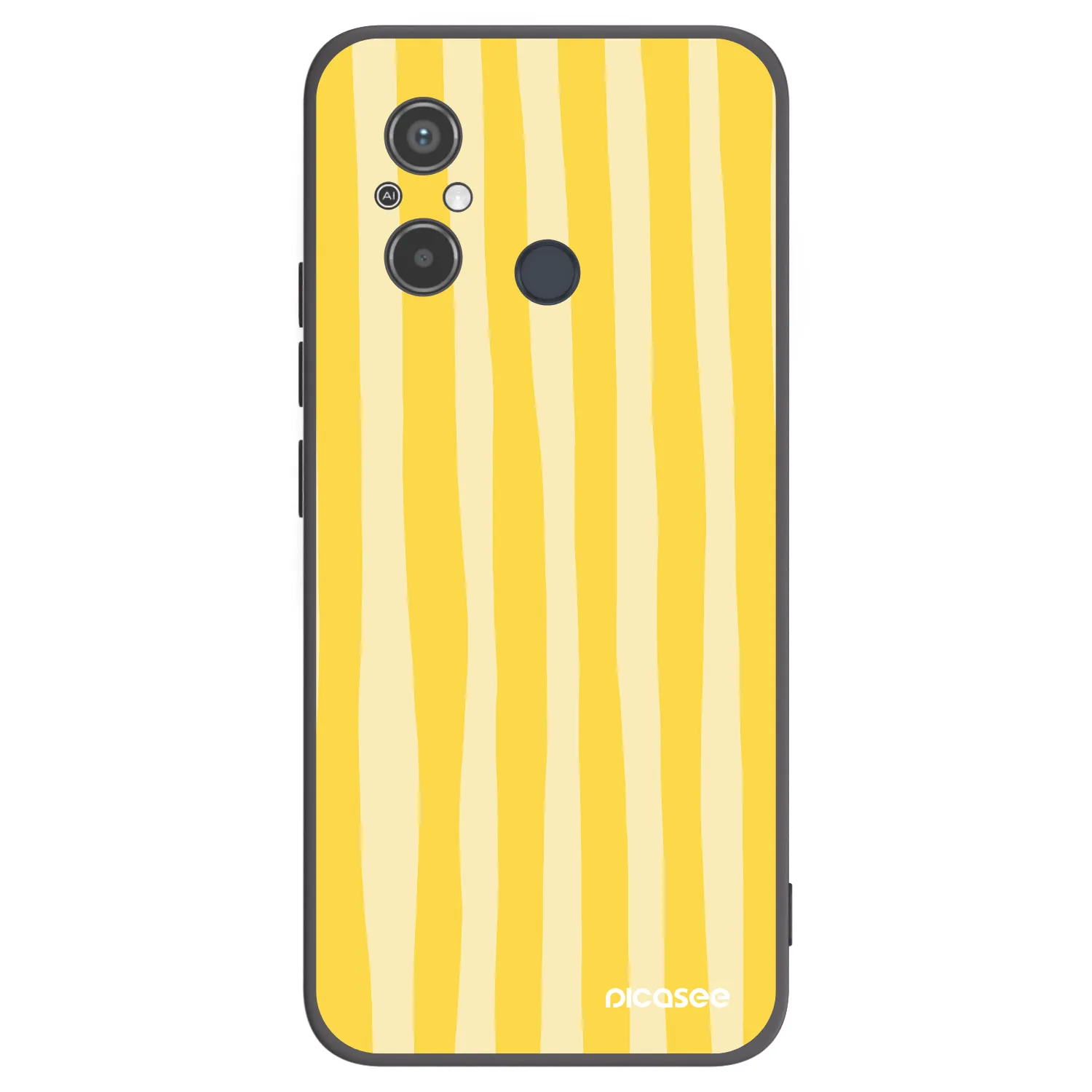 Picasee silikonski črni ovitek za Xiaomi Redmi 12C - Lines lemon