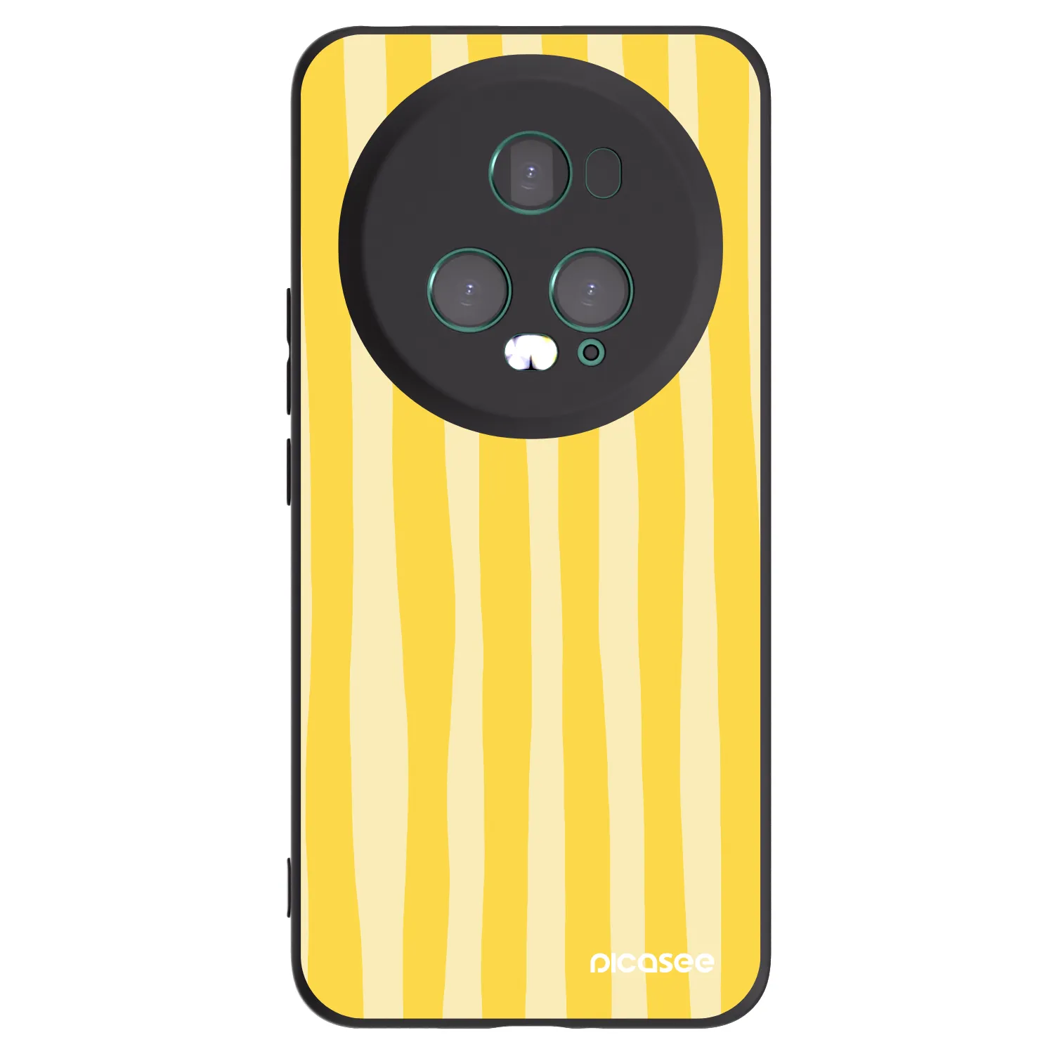 Picasee silikonski črni ovitek za Honor Magic5 Pro - Lines lemon