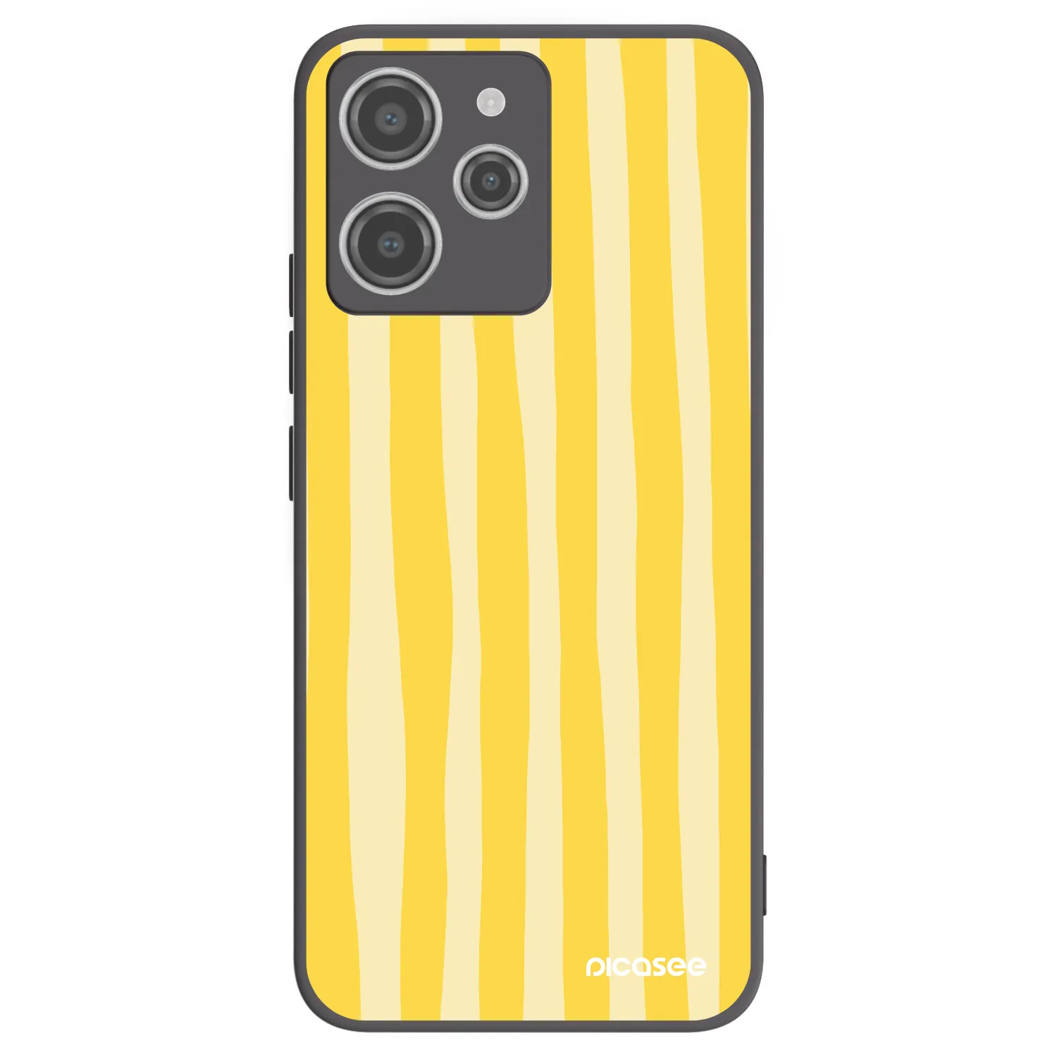 Picasee silikonski črni ovitek za Xiaomi Redmi 12 4G - Lines lemon