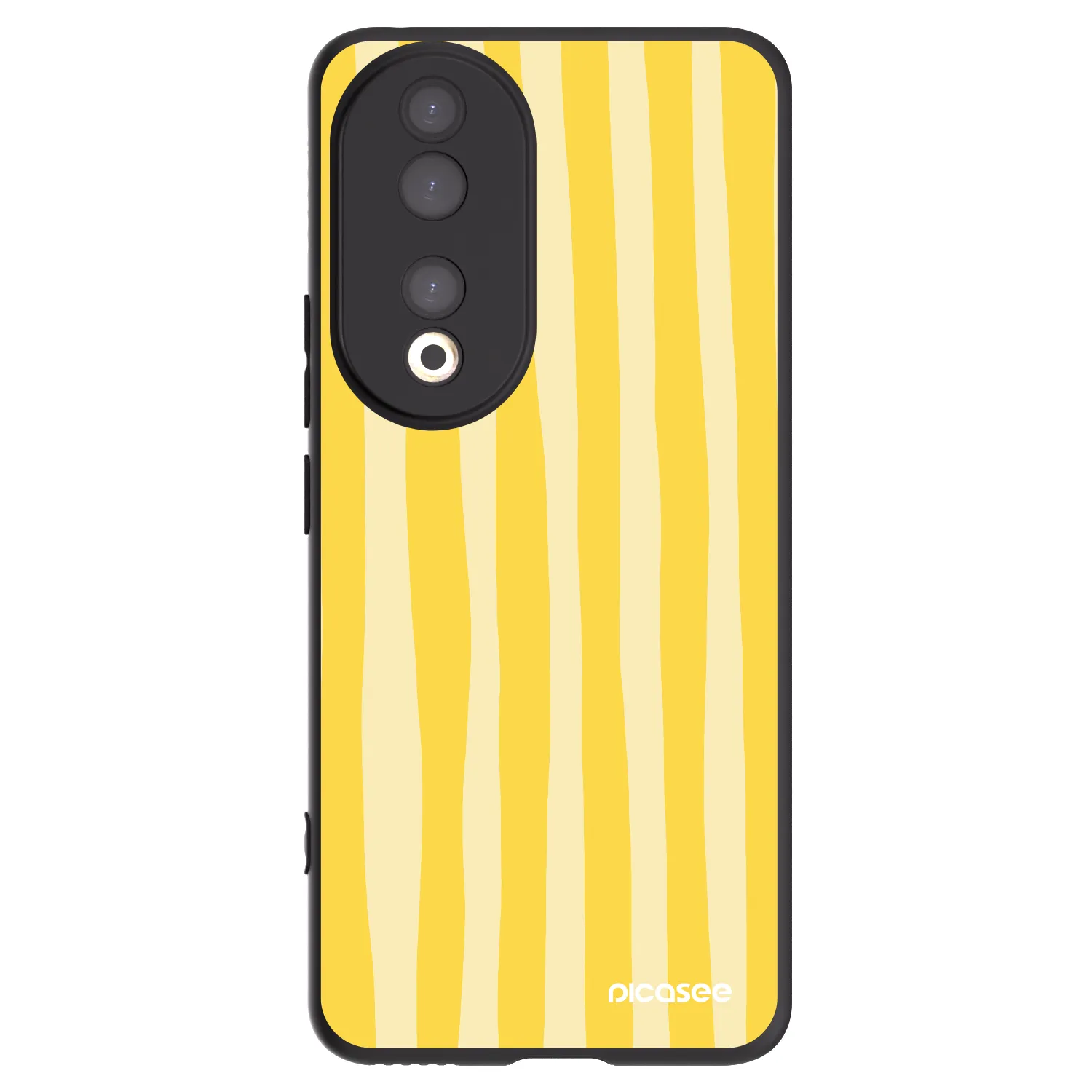 Picasee silikonski črni ovitek za Honor 90 5G - Lines lemon