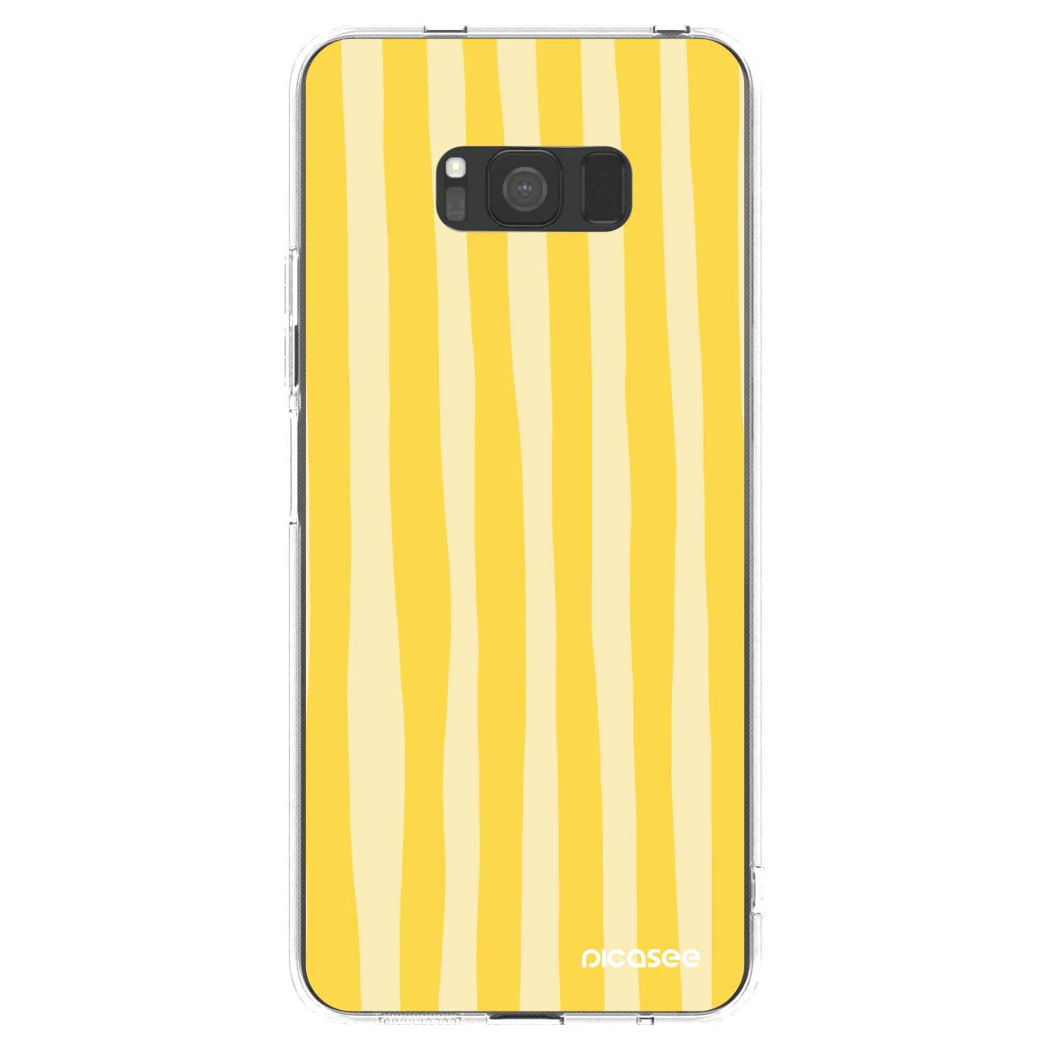 Picasee silikonski prozorni ovitek za Samsung Galaxy S8 G950F - Lines lemon