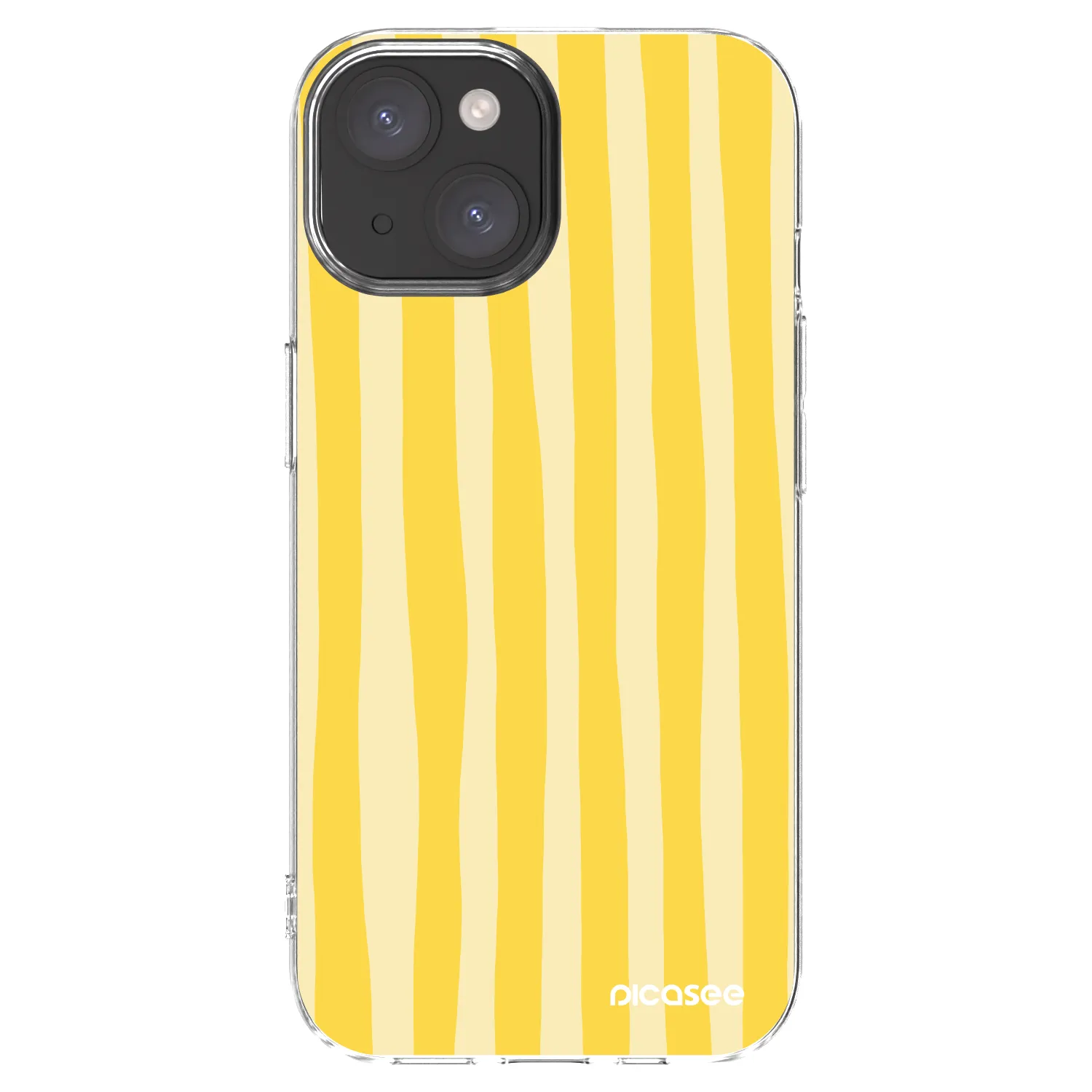 Picasee silikonski prozorni ovitek za Apple iPhone 15 - Lines lemon