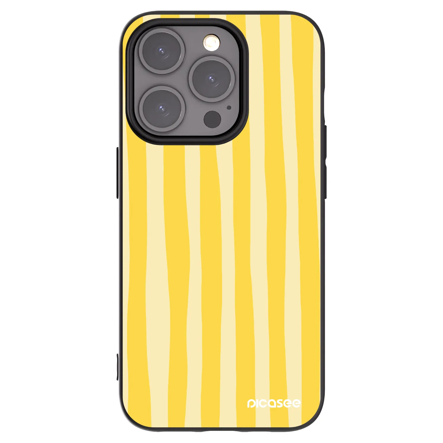 Picasee silikonski črni ovitek za Apple iPhone 15 Pro - Lines lemon