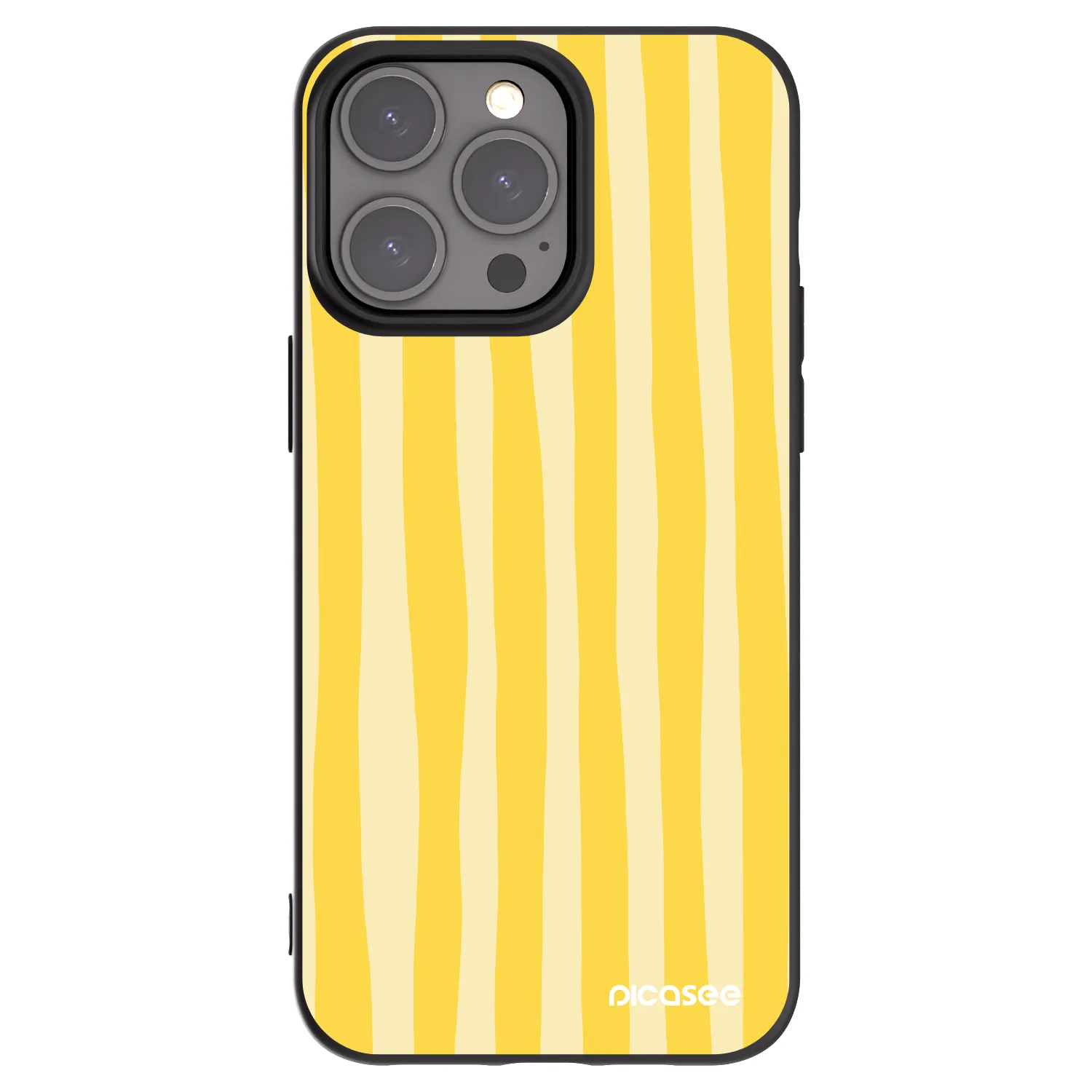 Picasee silikonski črni ovitek za Apple iPhone 15 Pro Max - Lines lemon