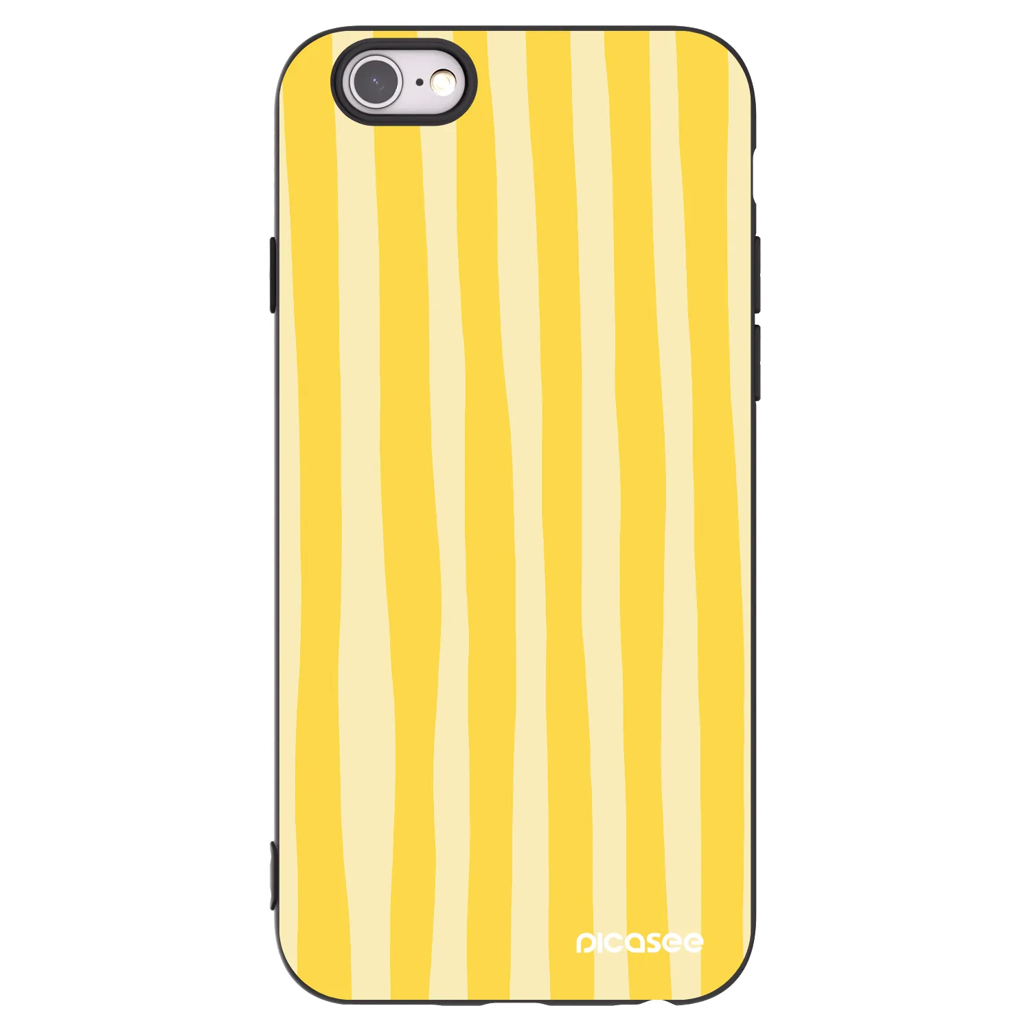 Picasee silikonski črni ovitek za Apple iPhone 6/6S - Lines lemon