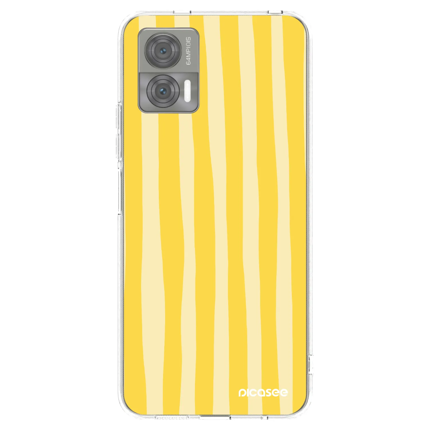 Picasee silikonski prozorni ovitek za Motorola Edge 30 Neo - Lines lemon