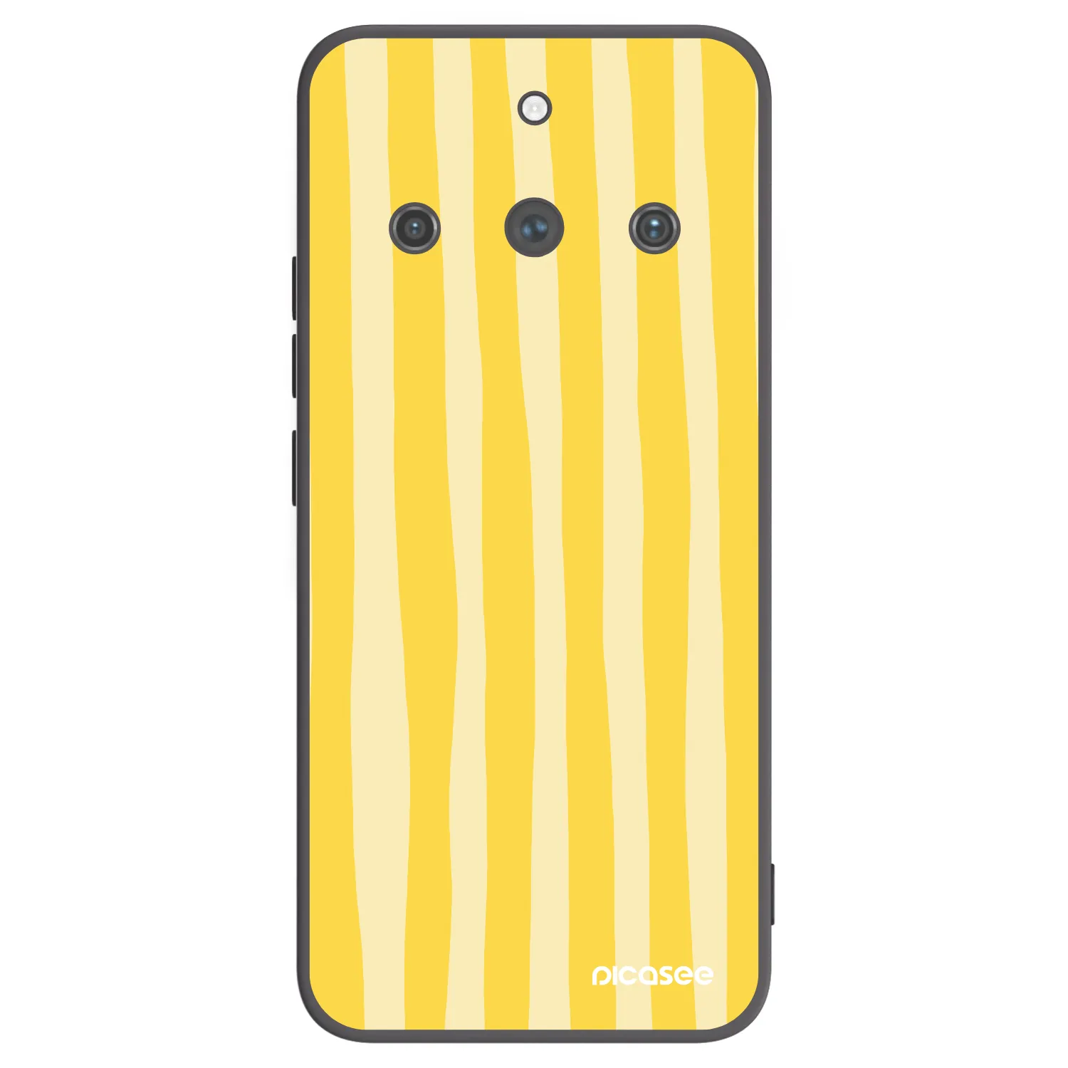 Picasee silikonski črni ovitek za Realme 11 Pro+ - Lines lemon