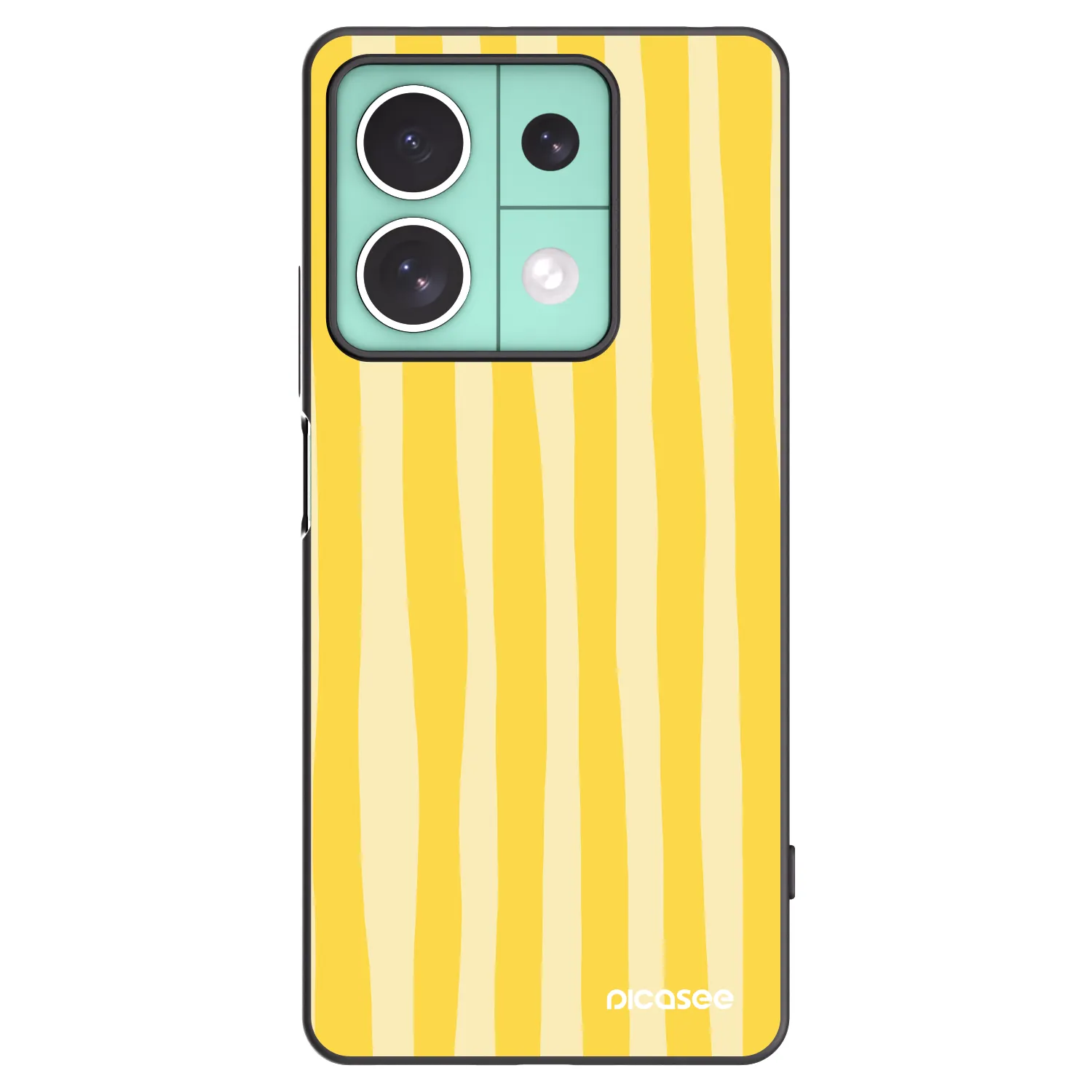 Picasee silikonski črni ovitek za Xiaomi Redmi Note 13 5G - Lines lemon