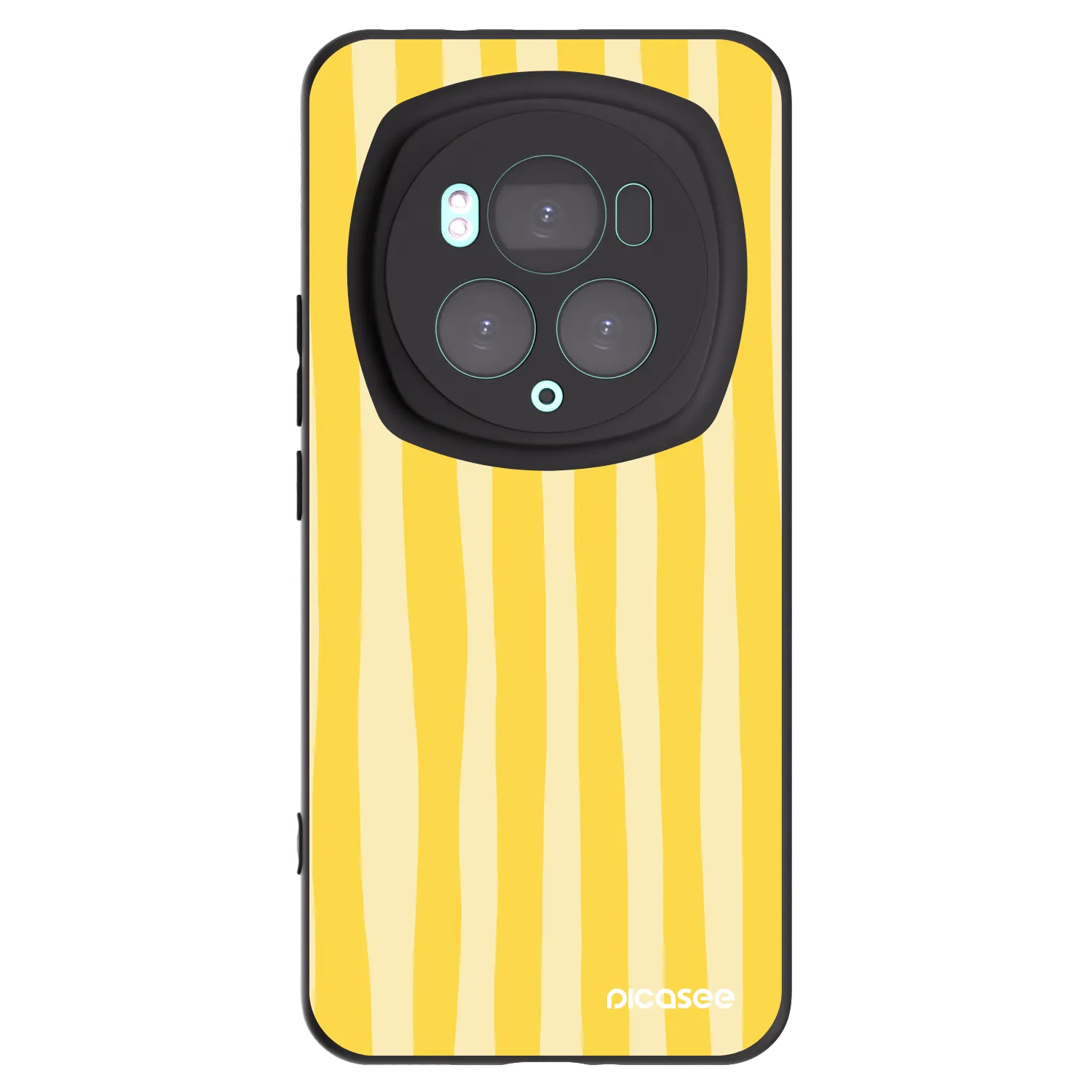 Picasee silikonski črni ovitek za Honor Magic6 Pro - Lines lemon