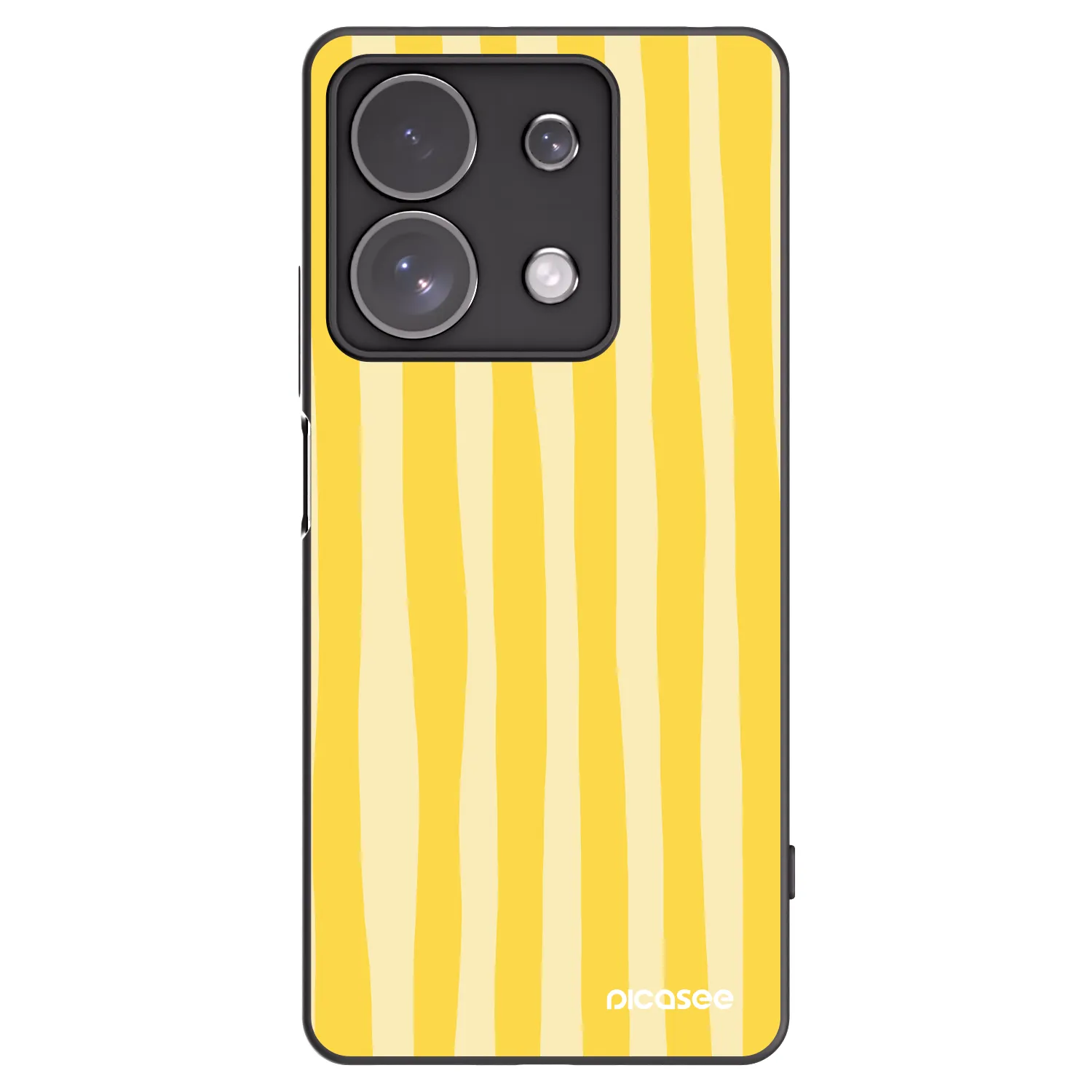 Picasee silikonski črni ovitek za Xiaomi Redmi Note 13 Pro 4G - Lines lemon