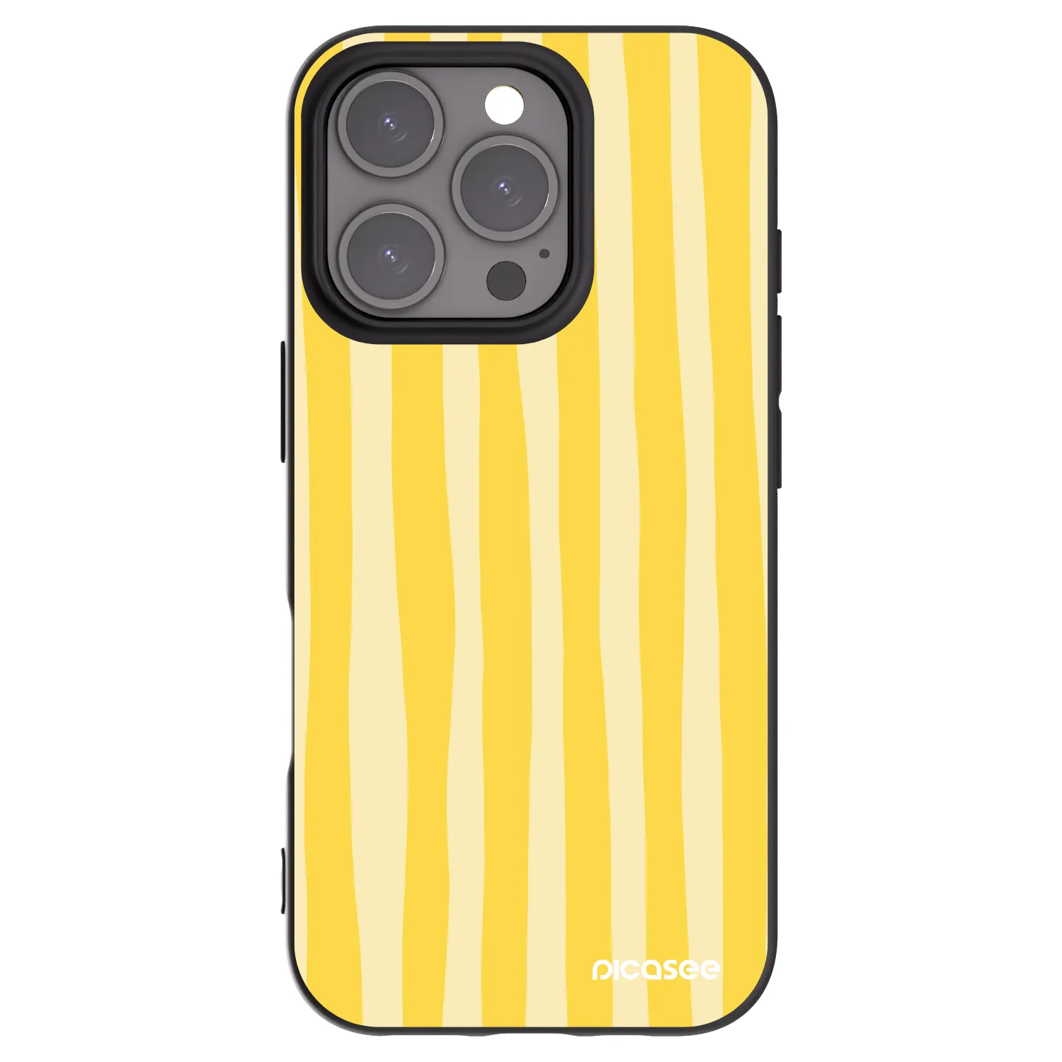 Picasee silikonski črni ovitek za Apple iPhone 16 Pro - Lines lemon