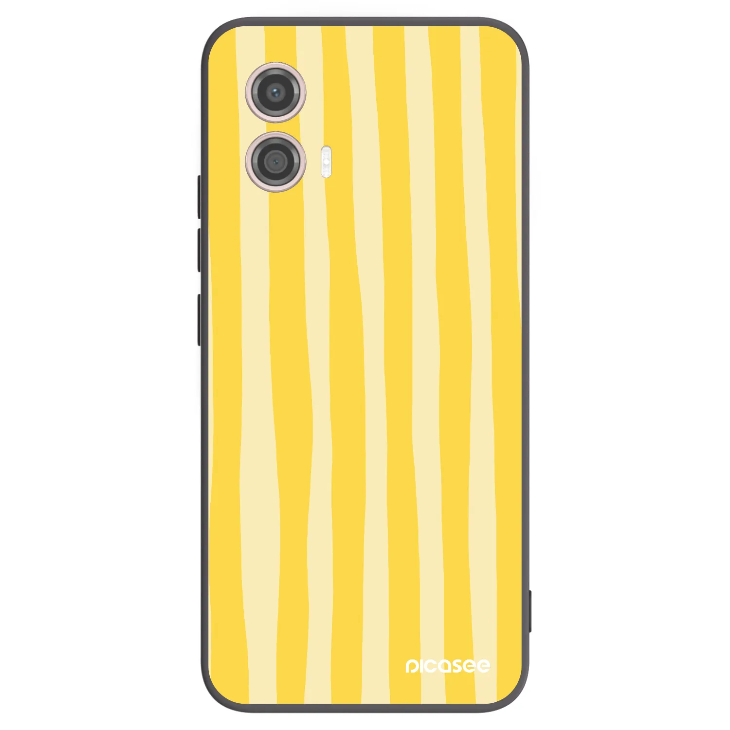Picasee silikonski črni ovitek za Motorola Moto G53 5G - Lines lemon