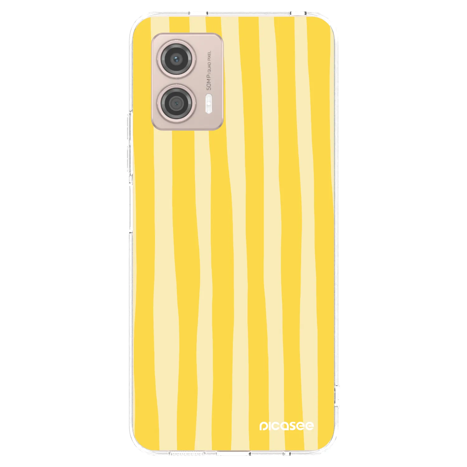 Picasee silikonski prozorni ovitek za Motorola Moto G53 5G - Lines lemon