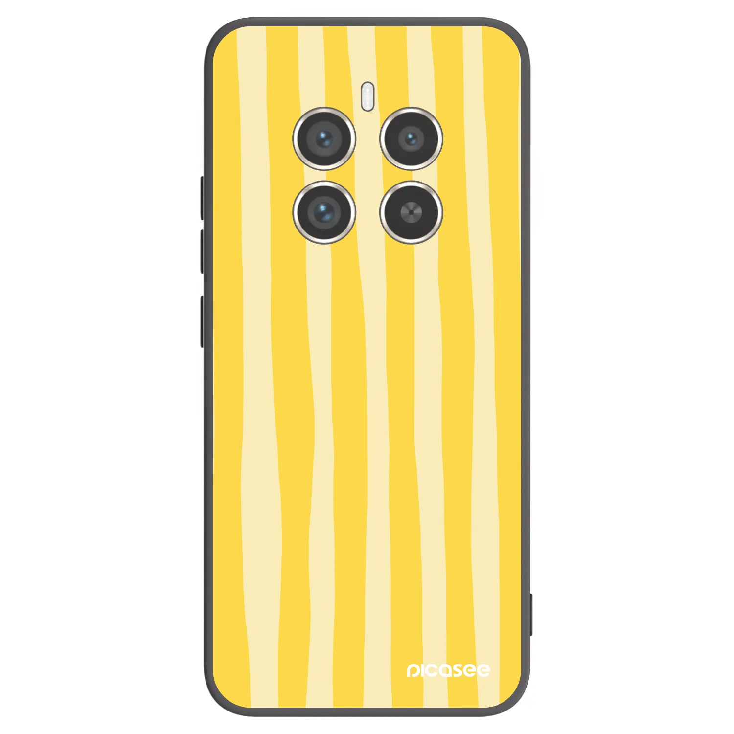 Picasee silikonski črni ovitek za Realme 12 Pro 5G - Lines lemon