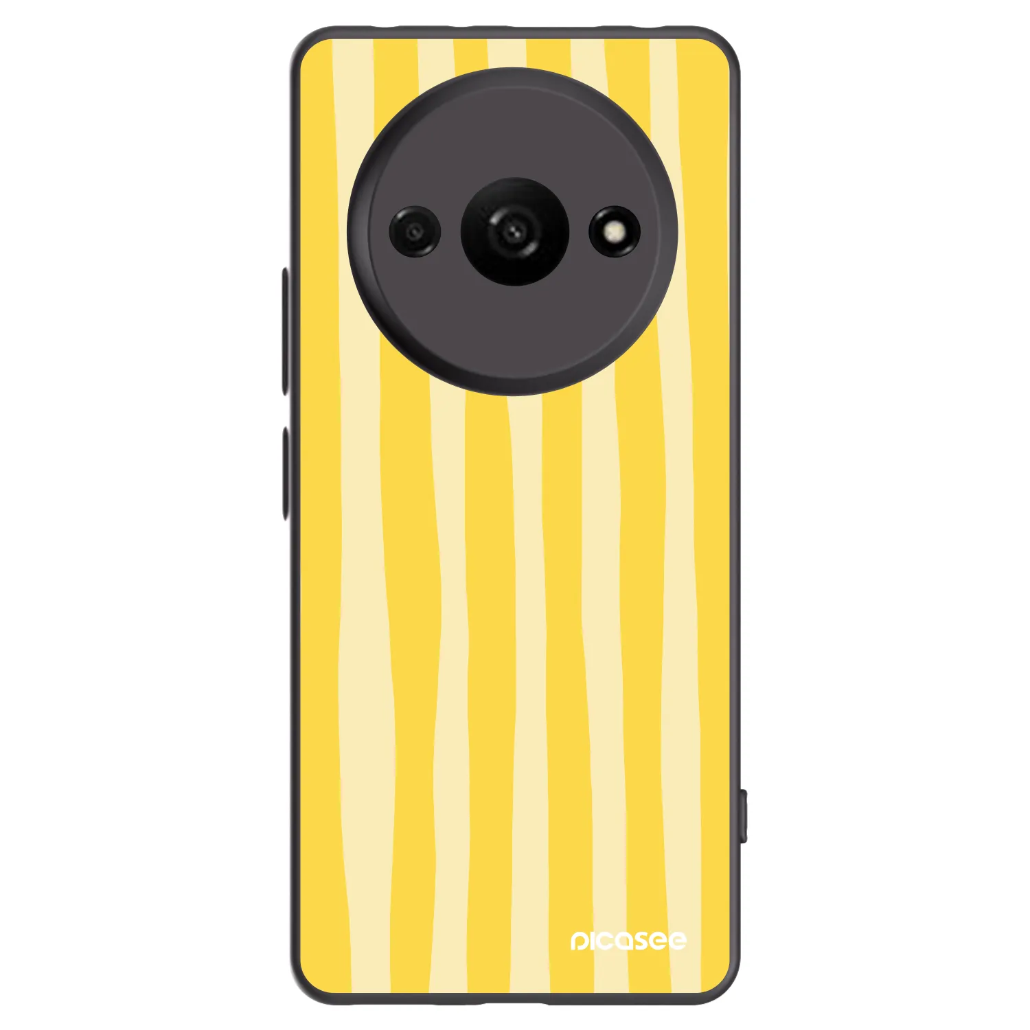 Picasee silikonski črni ovitek za Xiaomi Redmi A3 - Lines lemon