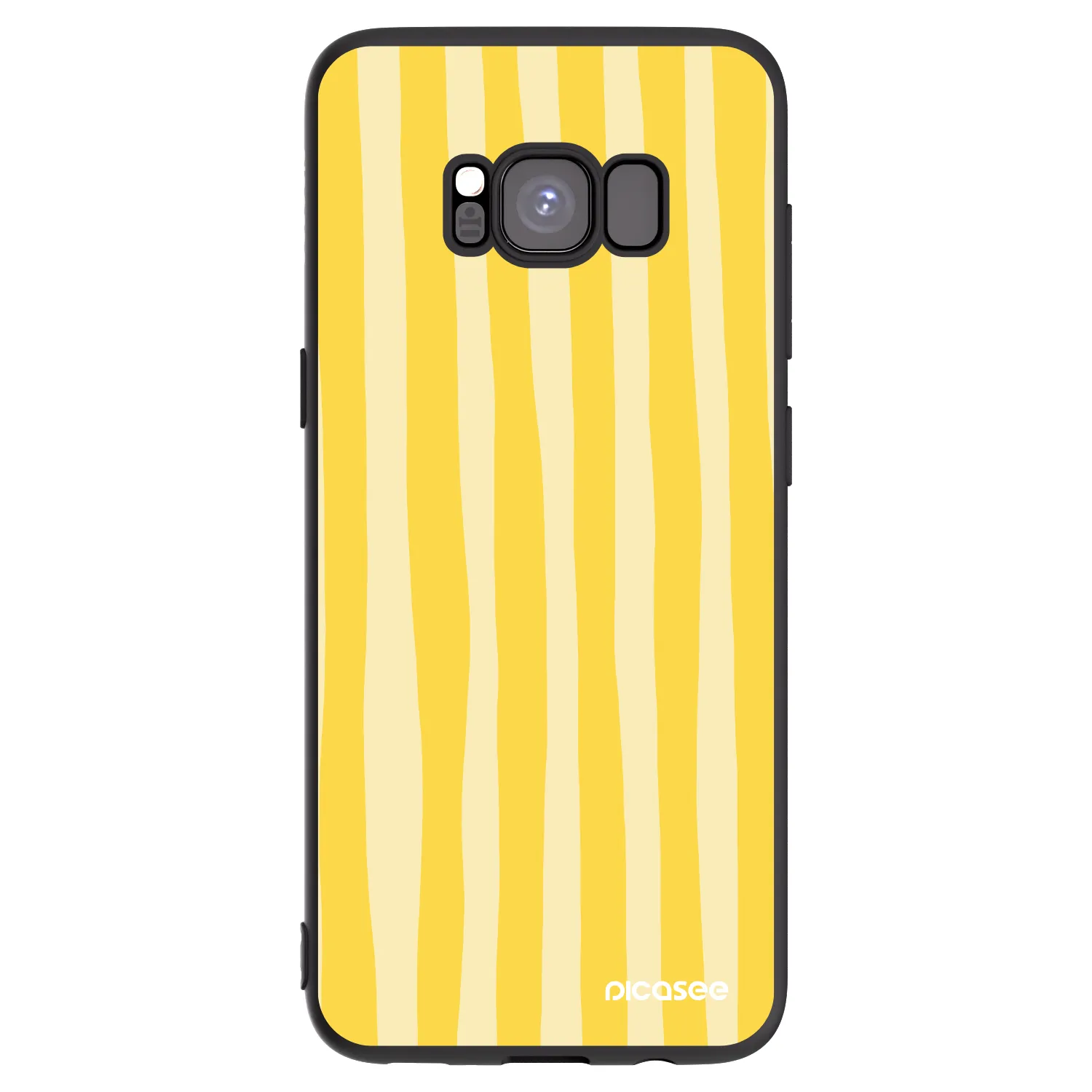 Picasee silikonski črni ovitek za Samsung Galaxy S8 G950F - Lines lemon