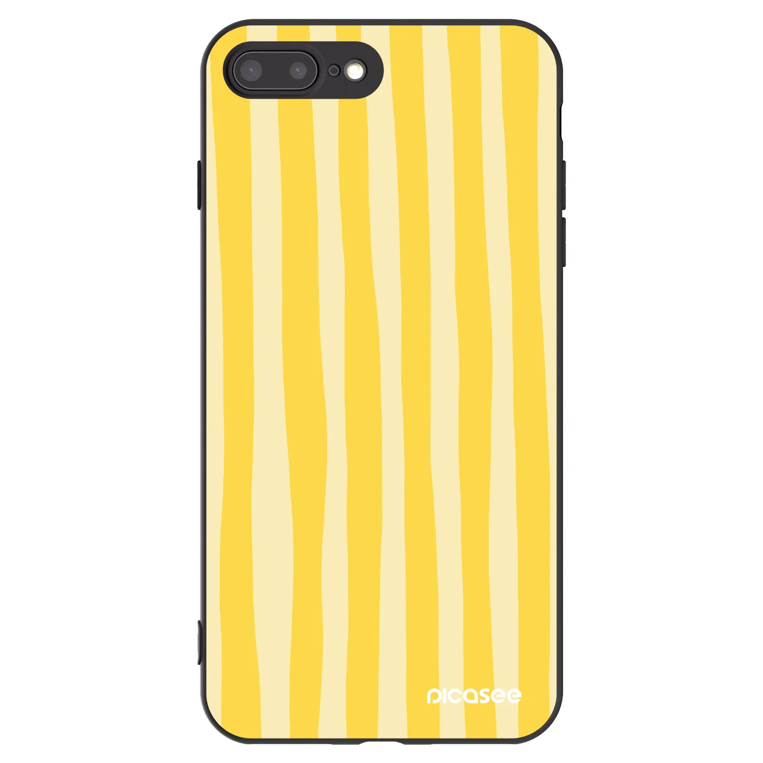 Picasee silikonski črni ovitek za Apple iPhone 7 Plus - Lines lemon