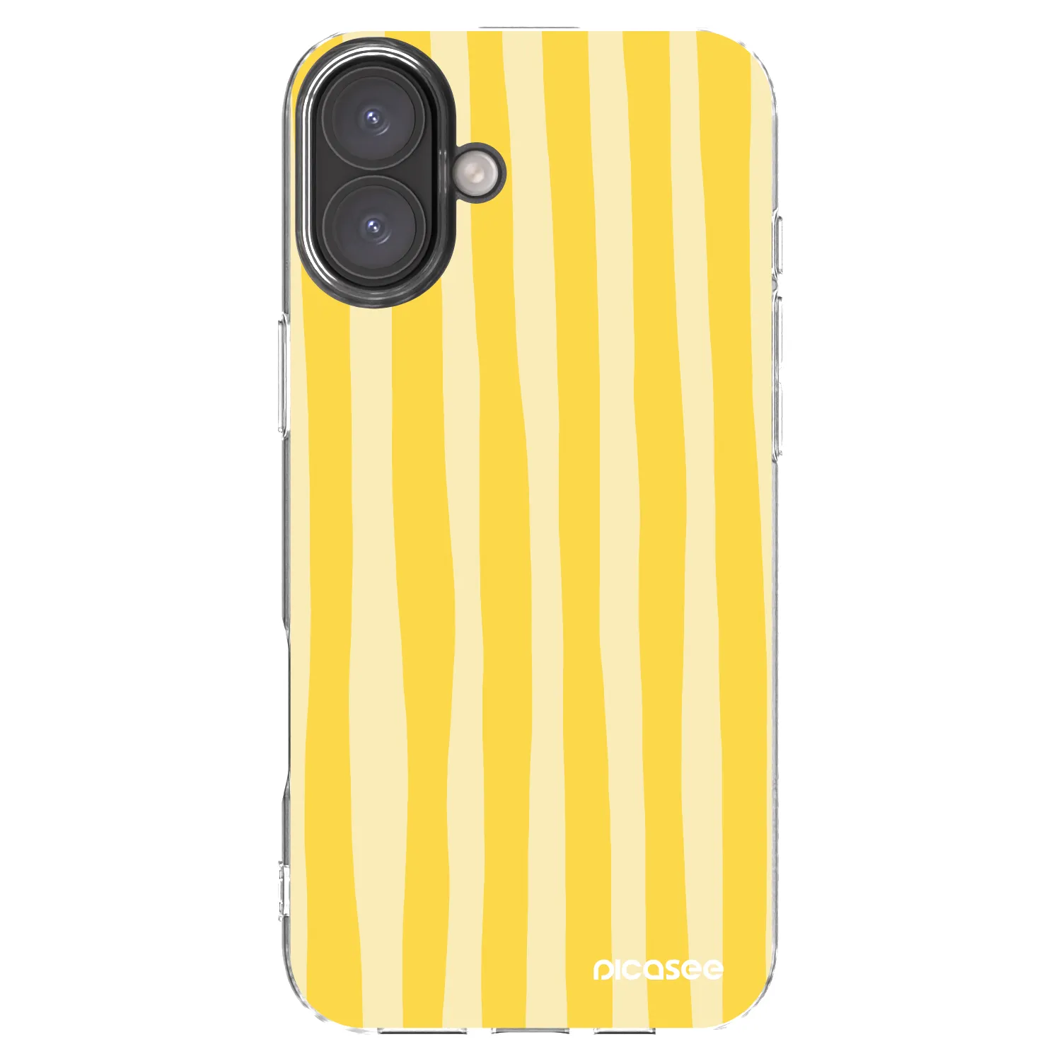 Picasee silikonski prozorni ovitek za Apple iPhone 16 Plus - Lines lemon