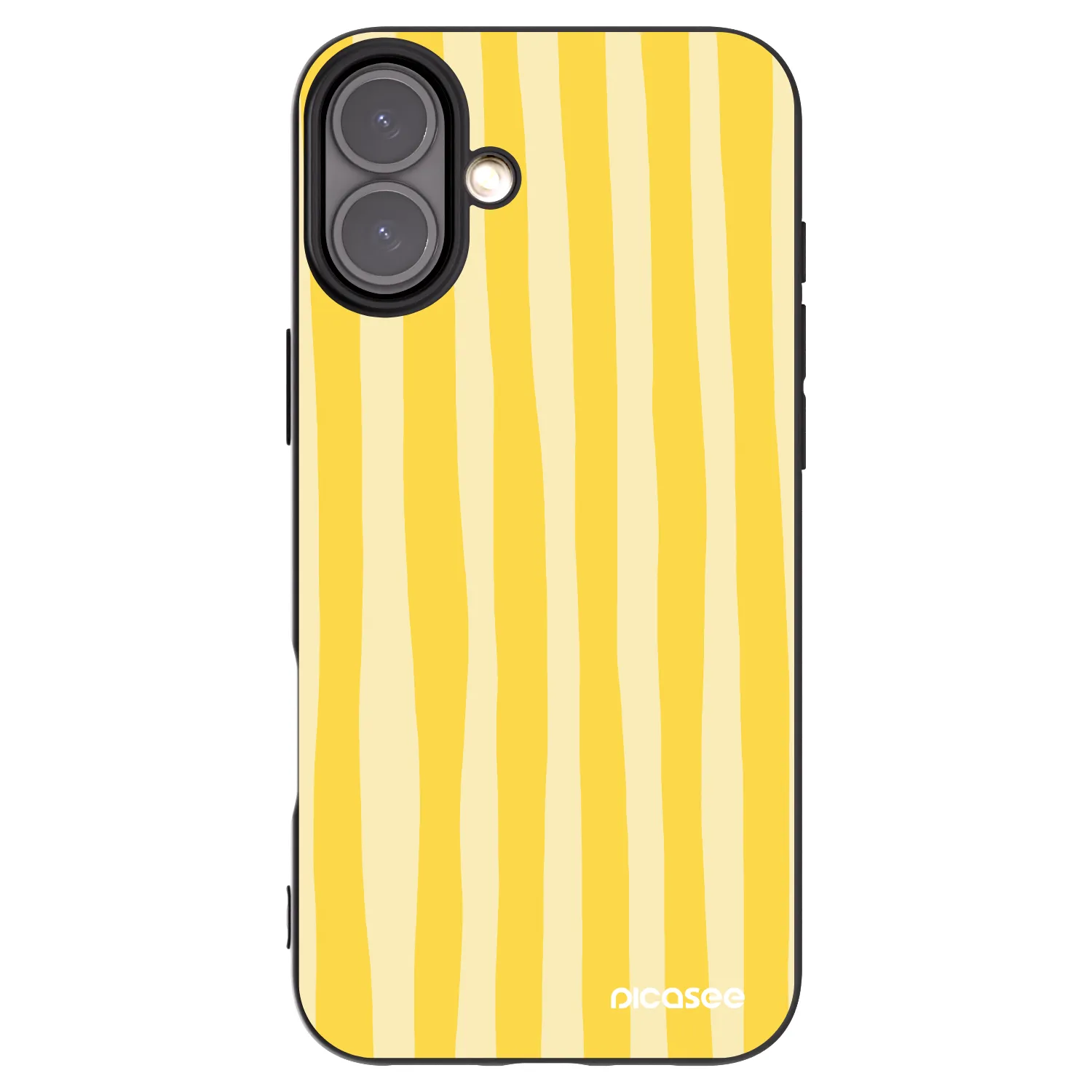 Picasee silikonski črni ovitek za Apple iPhone 16 Plus - Lines lemon