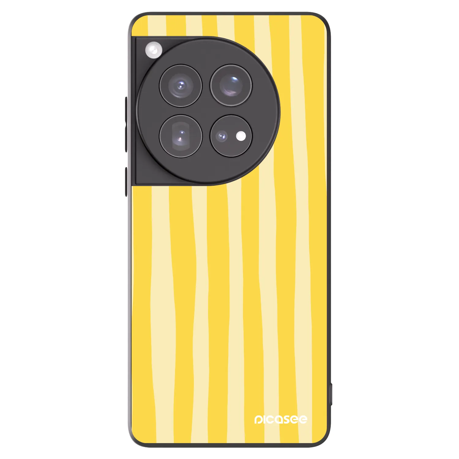 Picasee silikonski črni ovitek za OnePlus 12 5G - Lines lemon