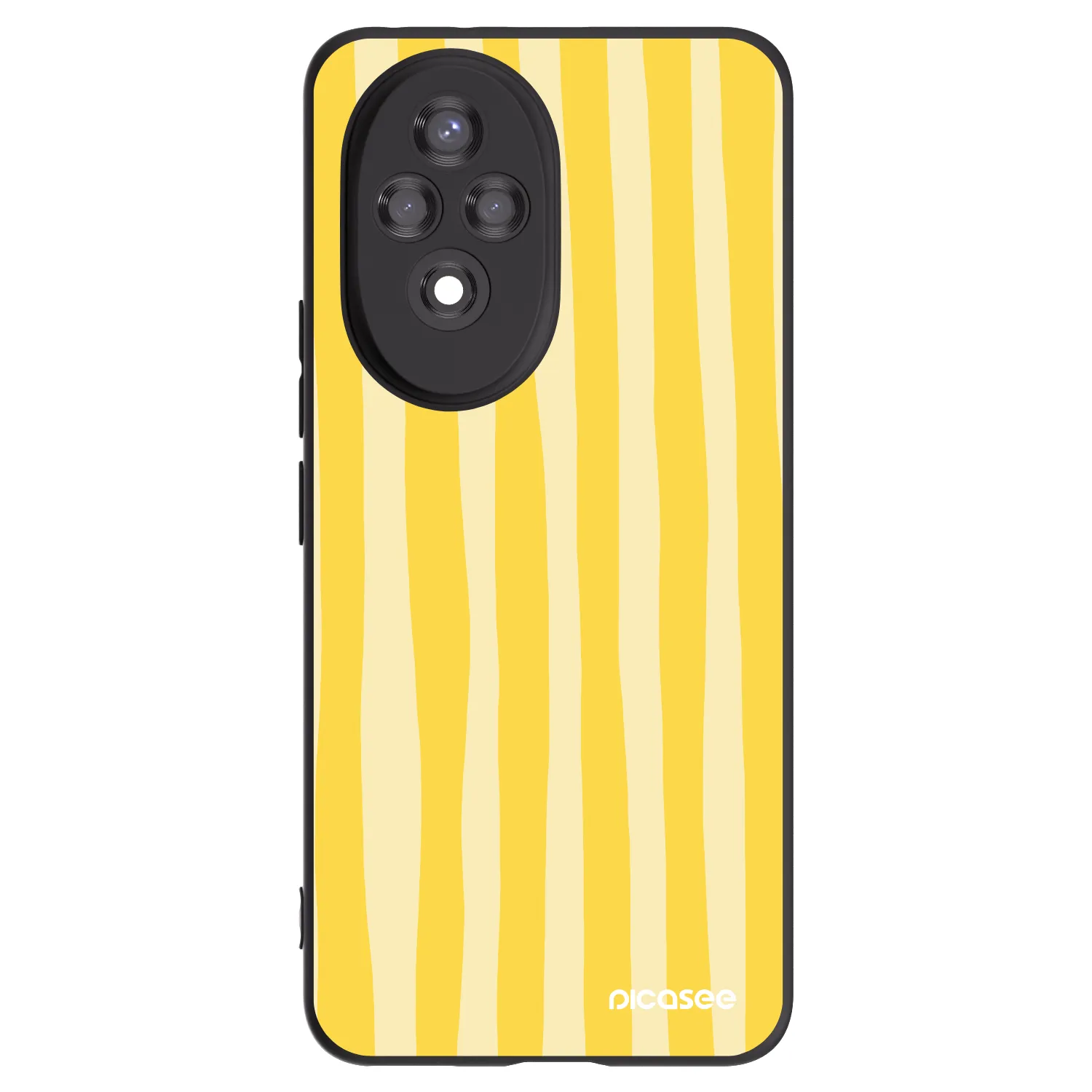 Picasee silikonski črni ovitek za Honor 200 Pro 5G - Lines lemon