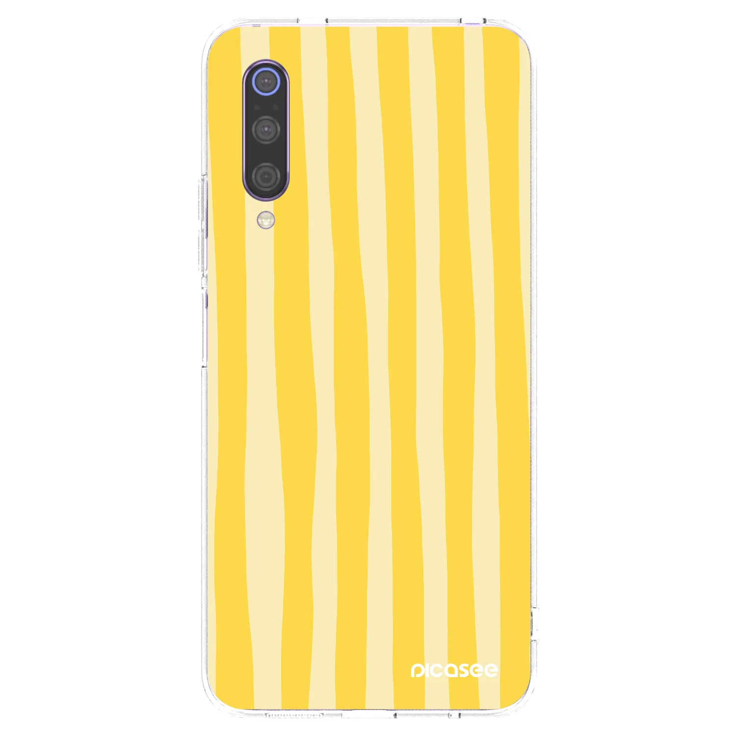 Picasee silikonski prozorni ovitek za Xiaomi Mi 9 - Lines lemon