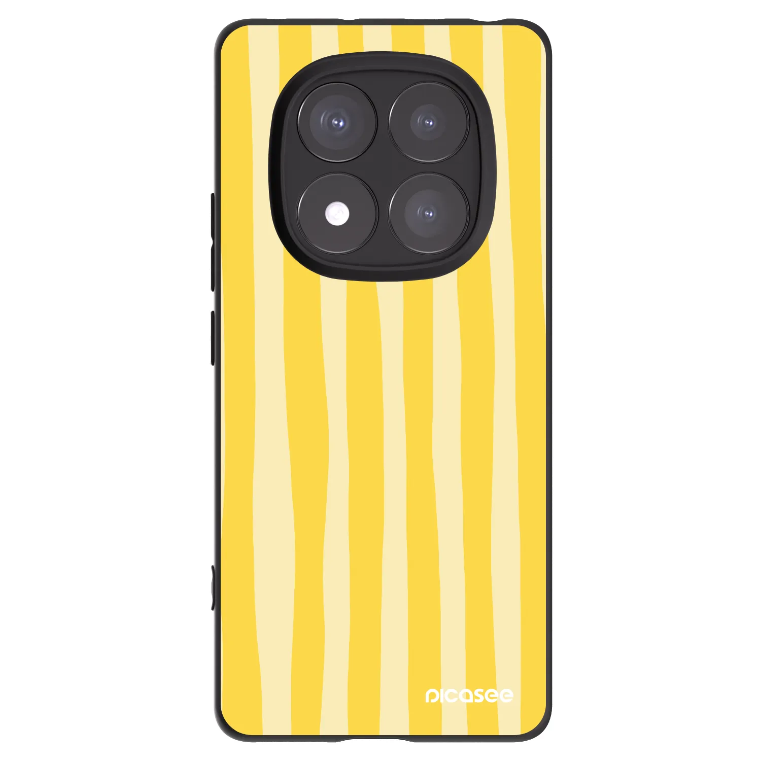 Picasee silikonski črni ovitek za Xiaomi Redmi Note 14 Pro+ 5G - Lines lemon
